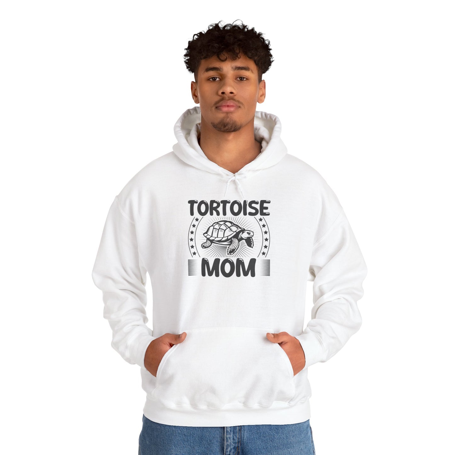 "Tortoise Mom" Unisex Hooded Sweatshirt with Bold Print - Great for Reptile Lovers