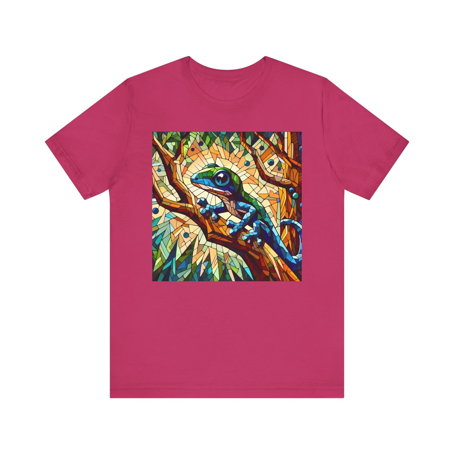 Stained Glass Lizard Unisex Jersey Tee - Casual Everyday Wear - Great for Reptile Lovers