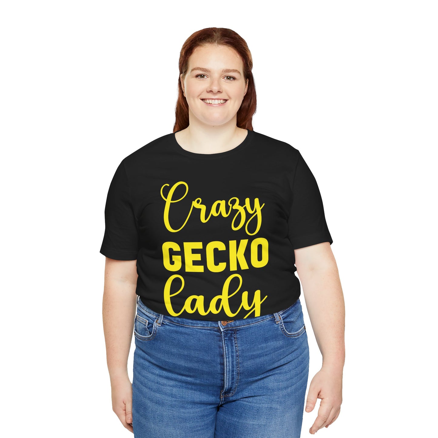 "Crazy Gecko Lady" Unisex Jersey Tee - Casual Everyday Wear - Great for Reptile Lovers