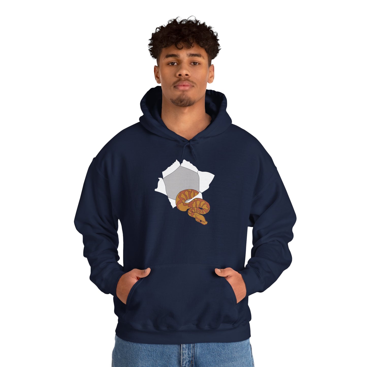 Python Escape Unisex Hooded Sweatshirt with Bold Print - Great for Reptile Lovers