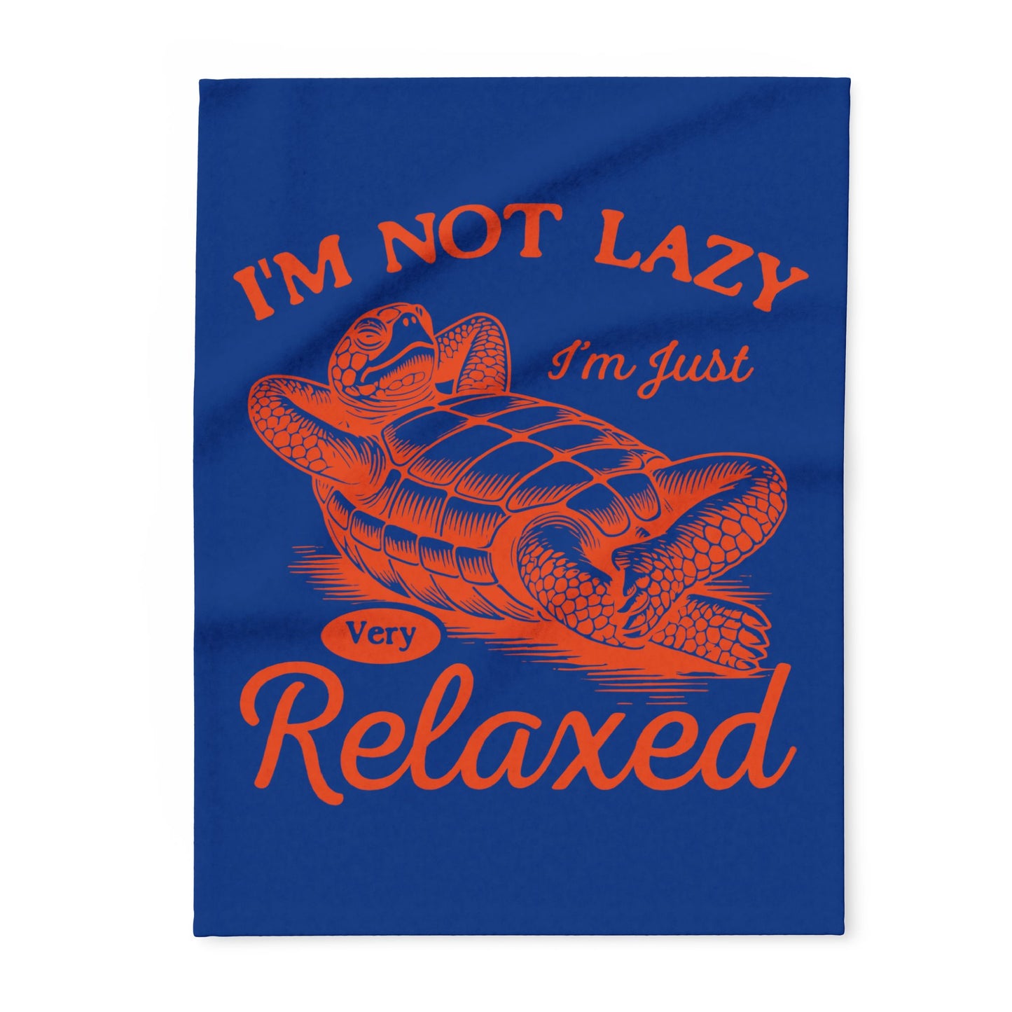 "Not Lazy Just Relaxed" Cozy Arctic Fleece Blanket | Perfect for Home Decor, Gifting, and Cozy Nights - Snuggle up with a Turtle