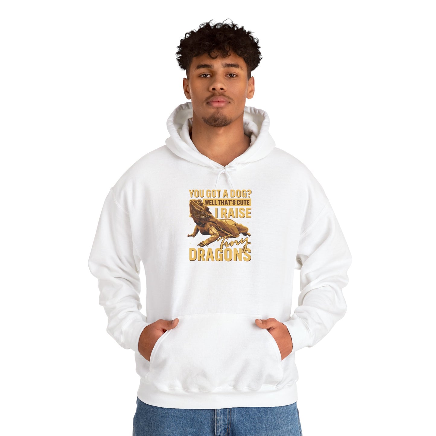 "I Raise Tiny Dragons" Unisex Hooded Sweatshirt with Bold Print - Great for Reptile Lovers