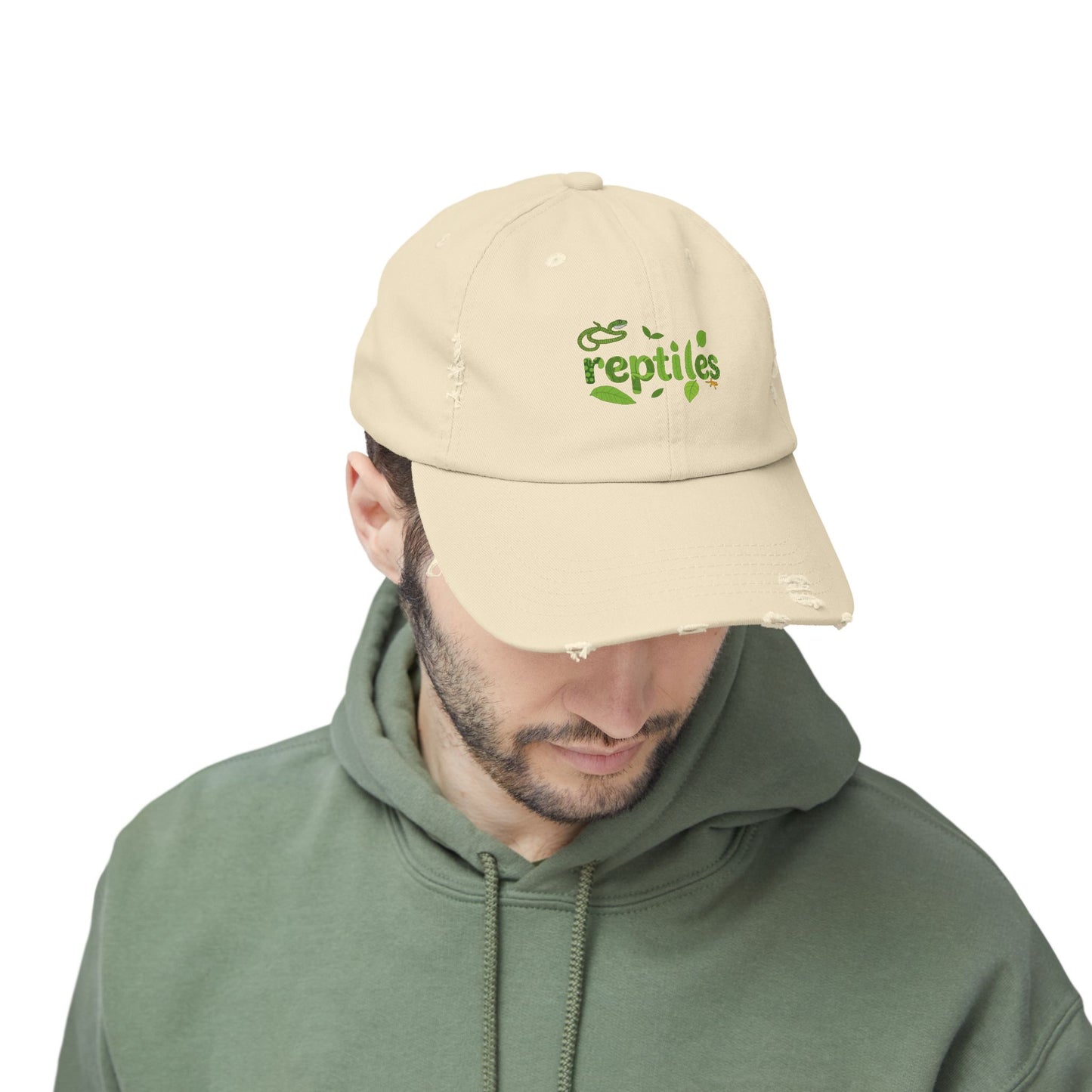 Reptiles Unisex Distressed Cap - Casual Streetwear Hat for Everyday Use - Great for Reptile Lovers