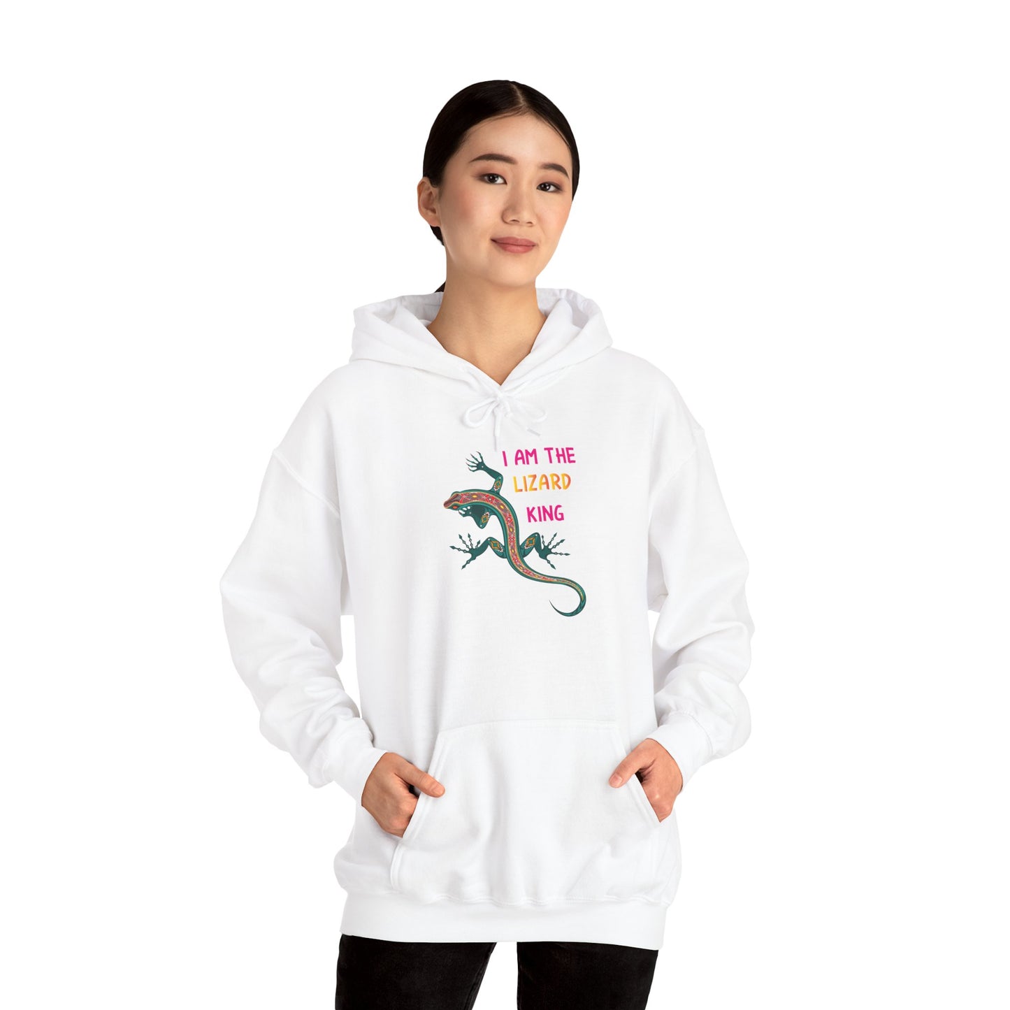"I Am The Lizard King" Unisex Hooded Sweatshirt with Bold Print - Great for Reptile Lovers