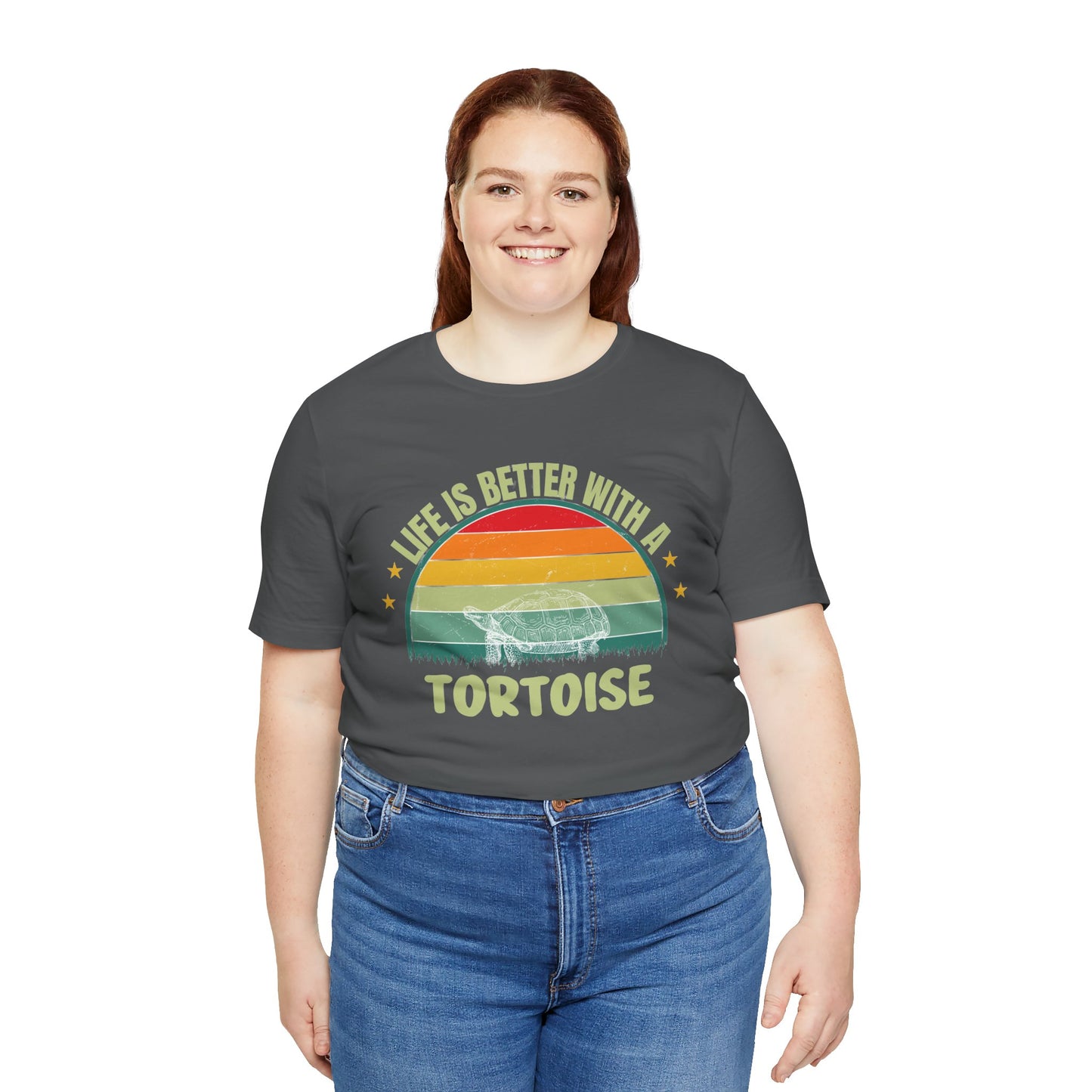 "Life is Better with a Tortoise" Unisex Jersey Tee - Casual Everyday Wear - Great for Reptile Lovers