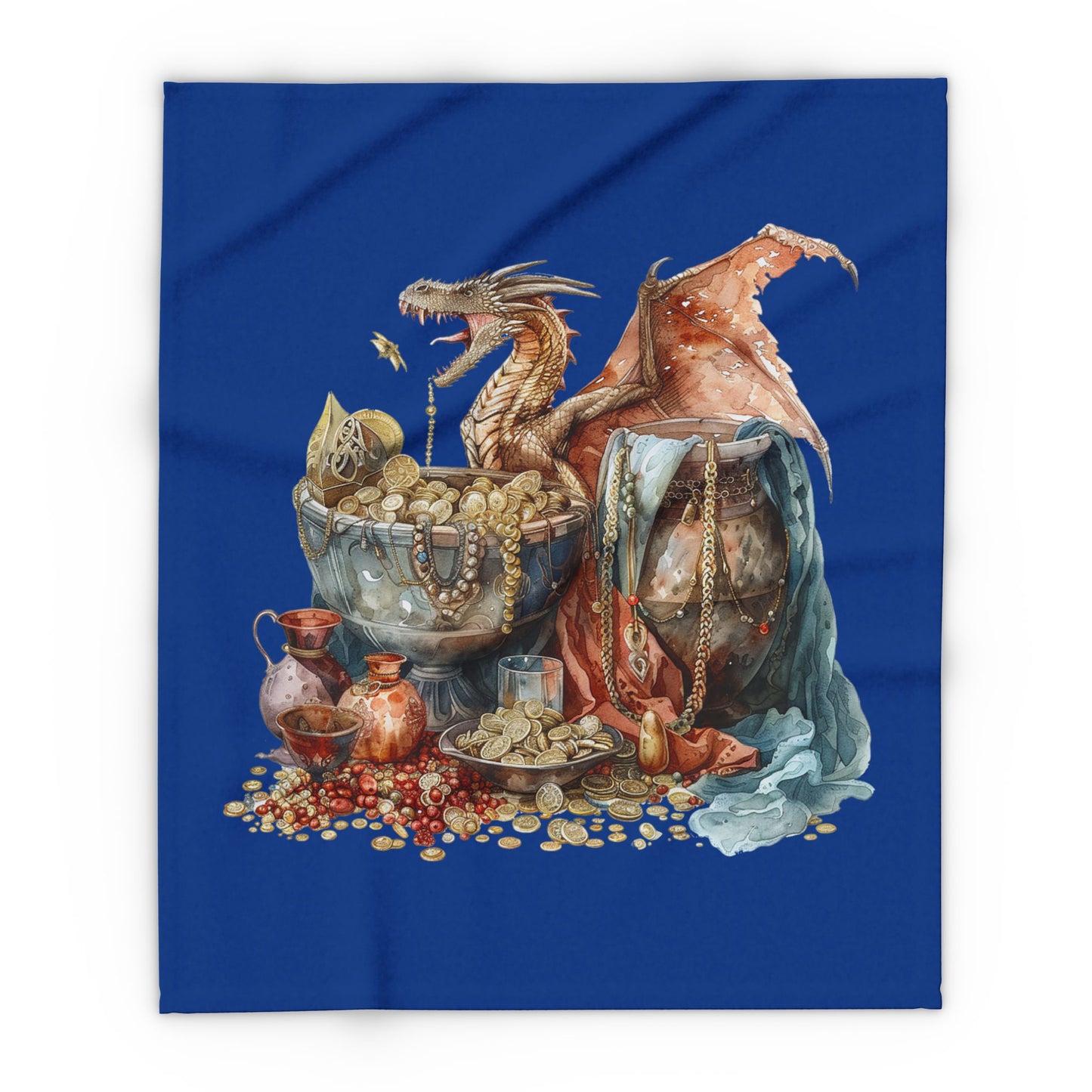Dragon Hoard Cozy Arctic Fleece Blanket | Perfect for Home Decor, Gifting, and Cozy Nights - Snuggle up with a Dragon