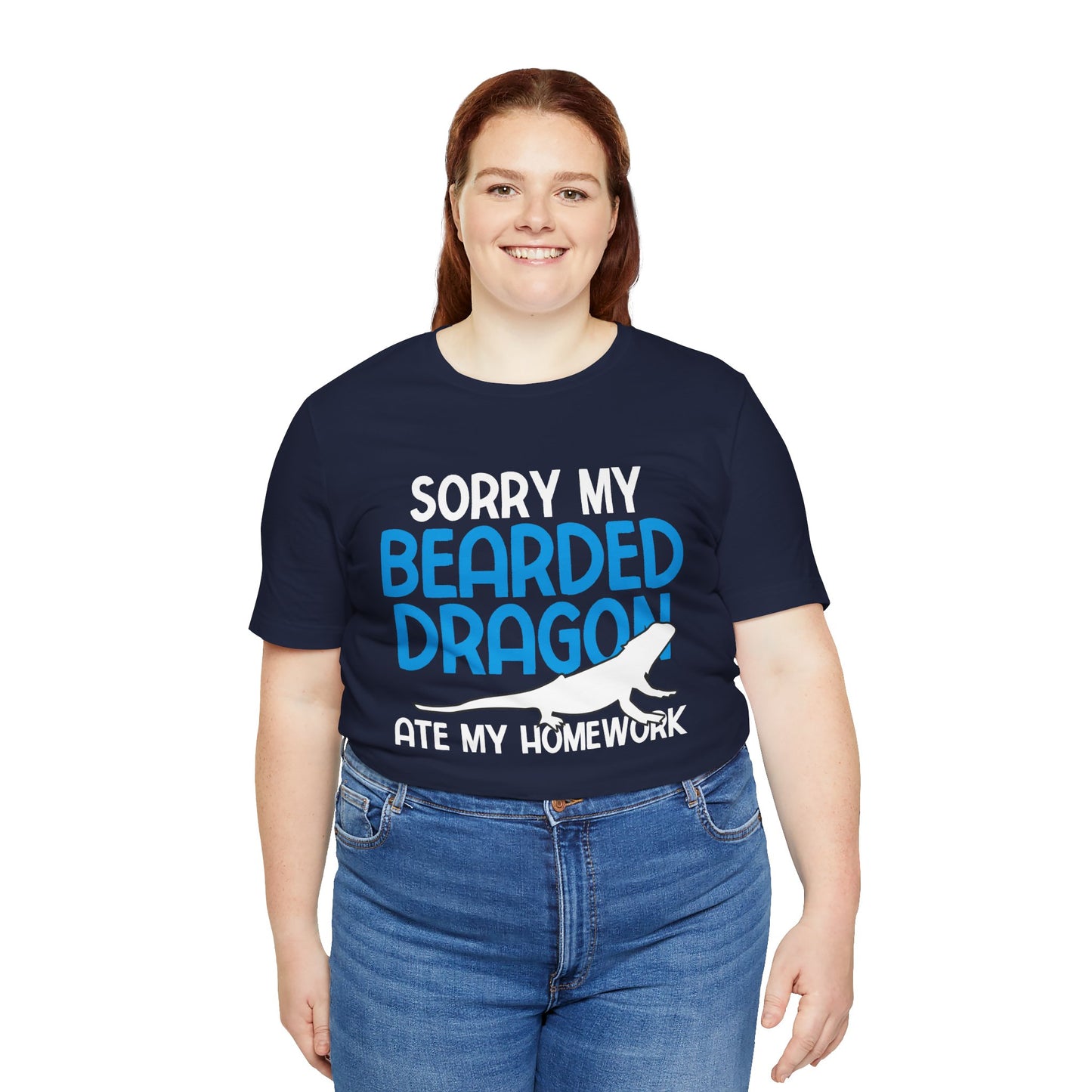 "Bearded Dragon Ate My Homework" Unisex Jersey Tee - Casual Everyday Wear - Great for Reptile Lovers
