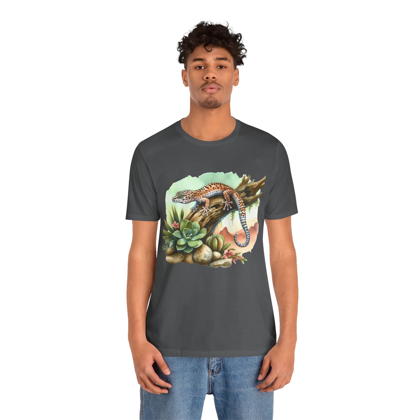 Gecko in a Tree Unisex Jersey Tee - Casual Everyday Wear - Great for Reptile Lovers