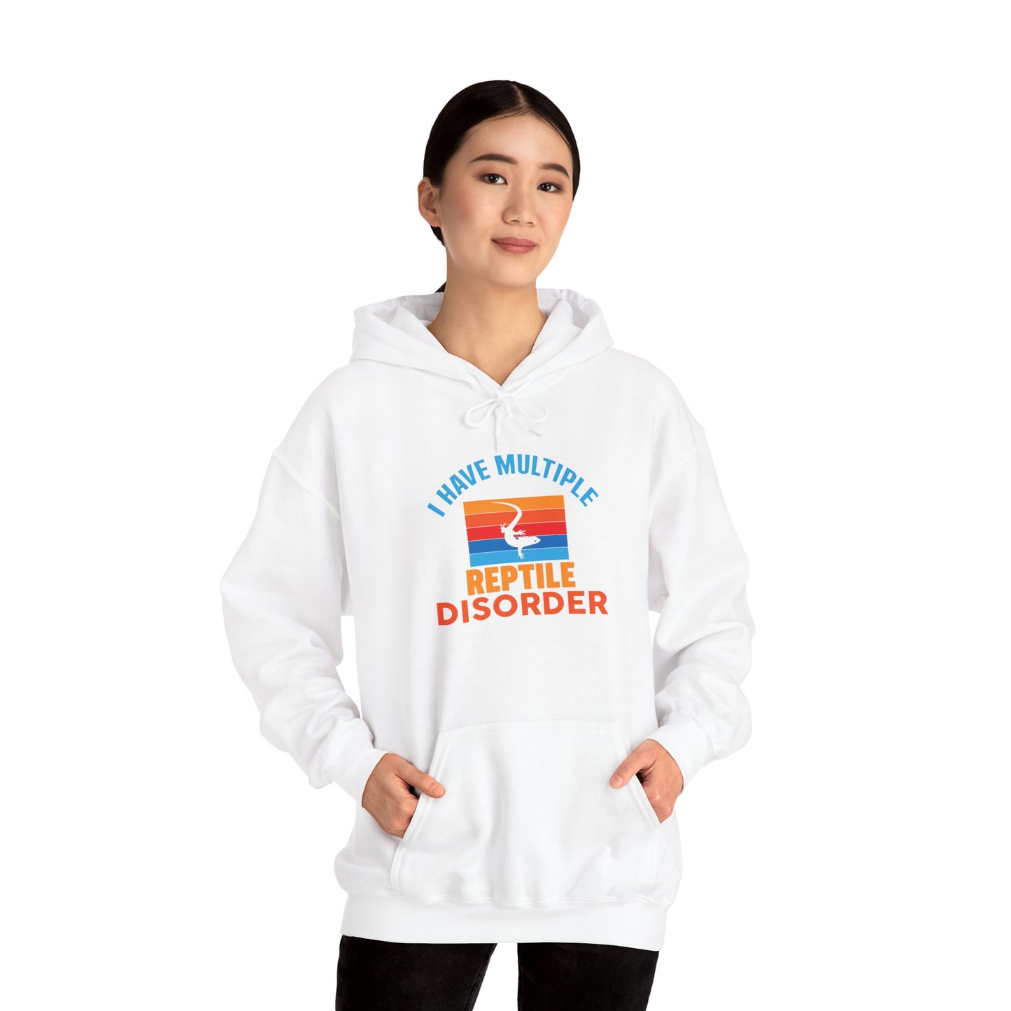 "Multiple Reptile Disorder" Cozy Unisex Hooded Sweatshirt with Bold Print - Great for Reptile Lovers
