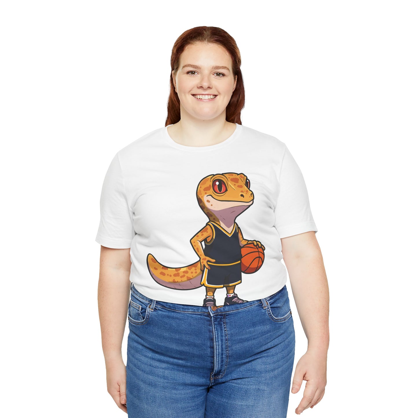 Basketball Gecko Unisex Jersey Tee - Casual Everyday Wear - Great for Reptile Lovers