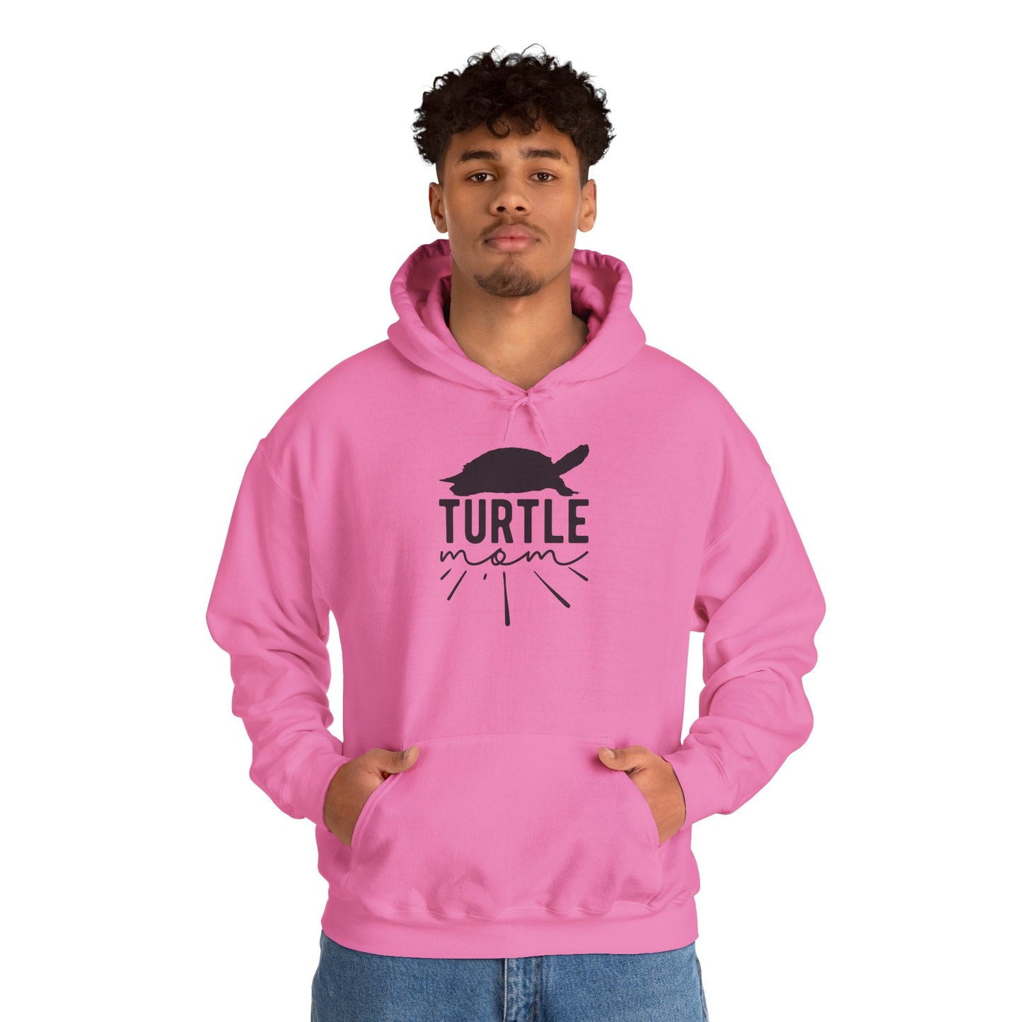 "Turtle Mom" Cozy Unisex Hooded Sweatshirt with Bold Print - Great for Reptile Lovers