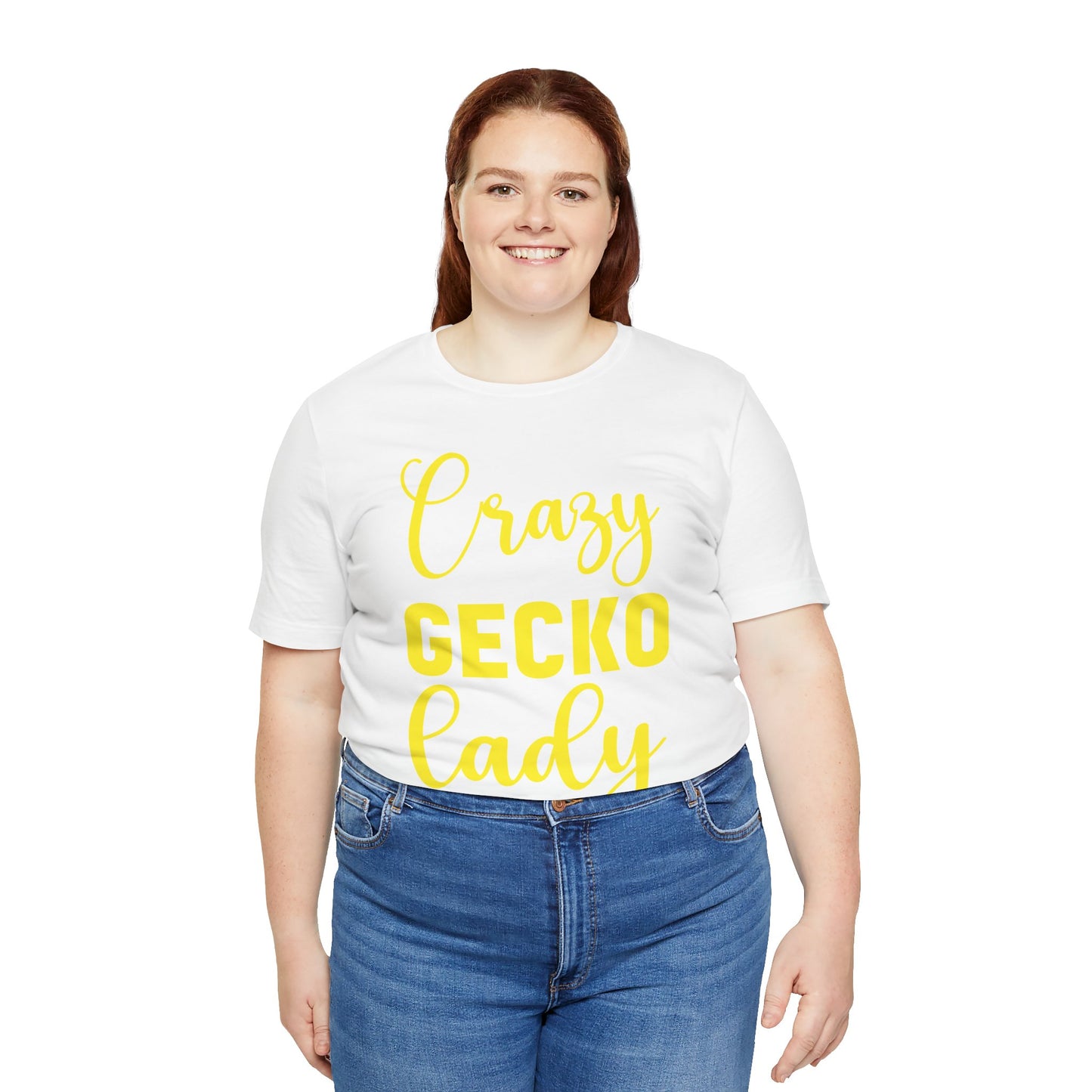 "Crazy Gecko Lady" Unisex Jersey Tee - Casual Everyday Wear - Great for Reptile Lovers