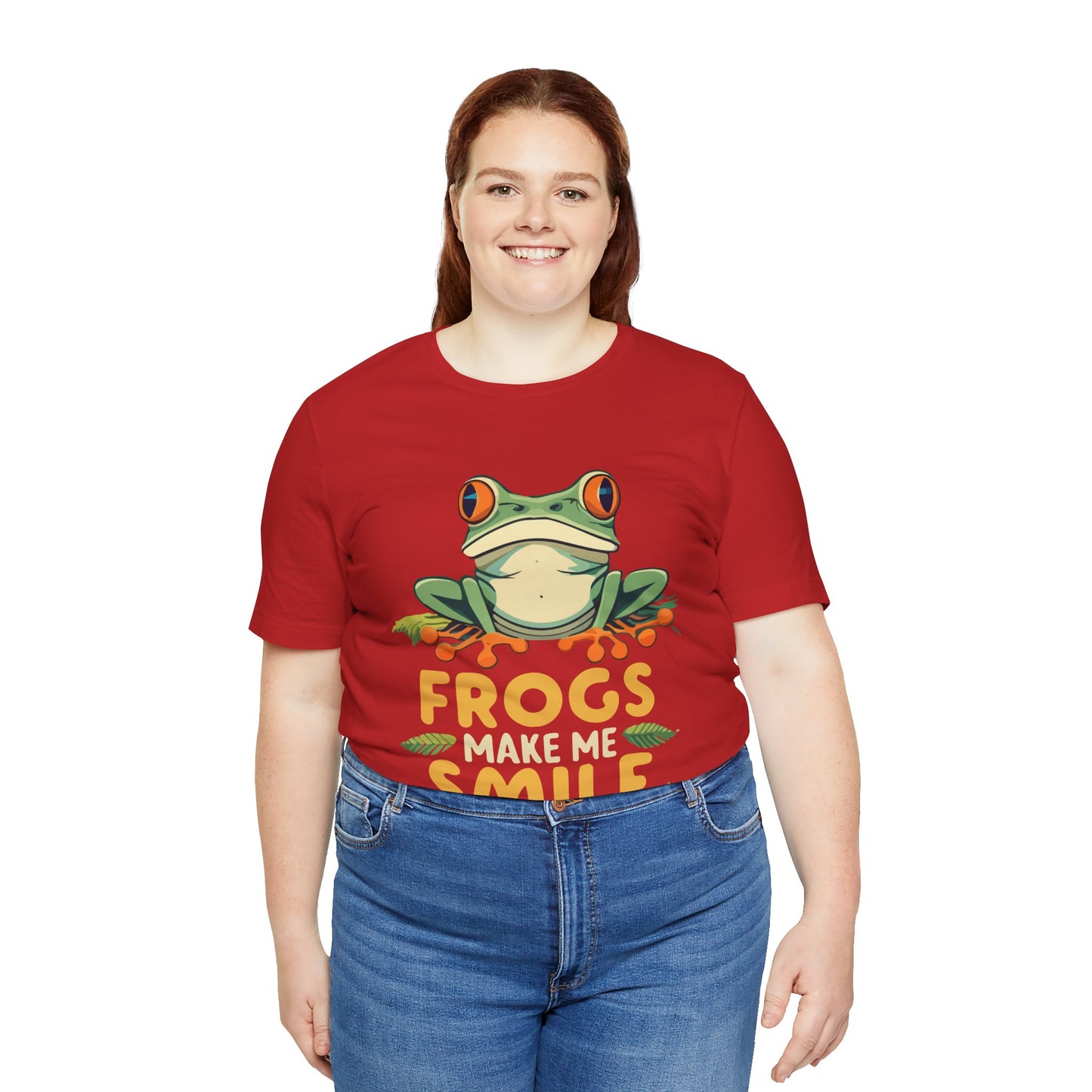 "Frogs Make Me Smile" Unisex Jersey Tee - Casual Everyday Wear - Great for Reptile Lovers