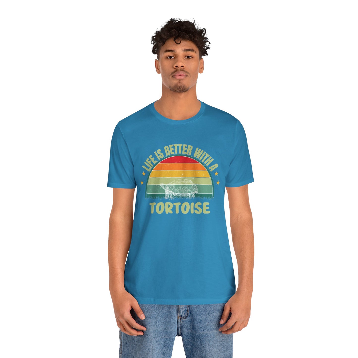 "Life is Better with a Tortoise" Unisex Jersey Tee - Casual Everyday Wear - Great for Reptile Lovers