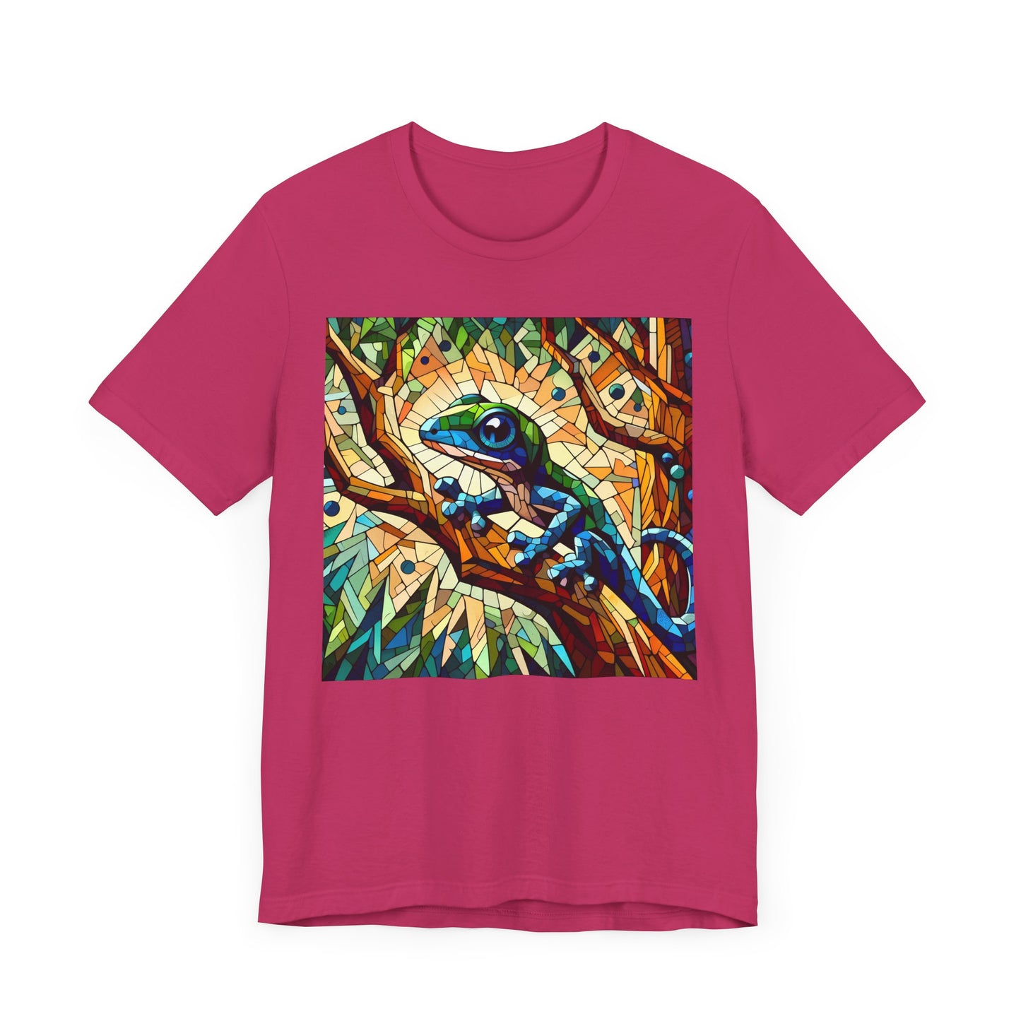 Stained Glass Lizard Unisex Jersey Tee - Casual Everyday Wear - Great for Reptile Lovers