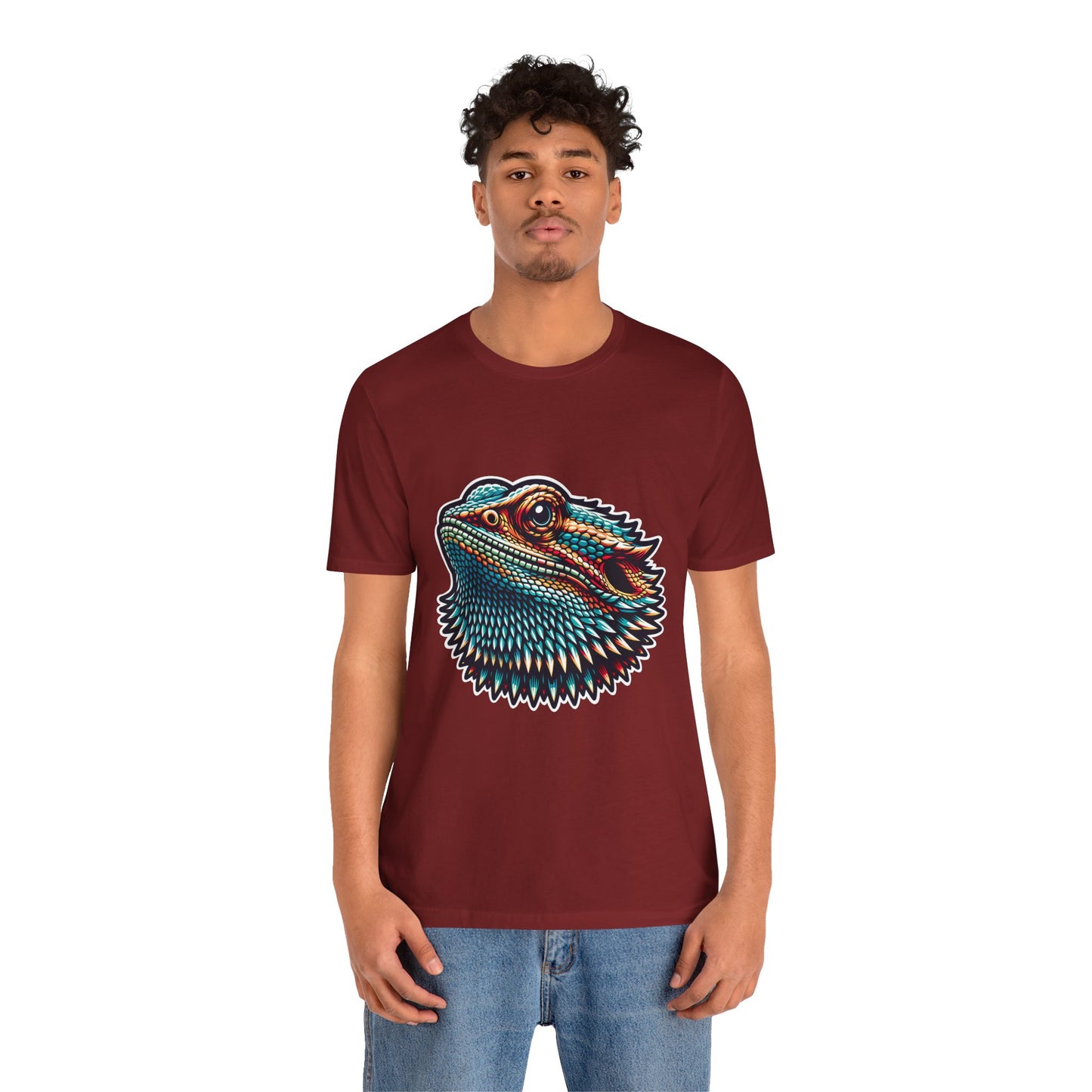 Beardie Head Unisex Jersey Tee - Casual Everyday Wear - Great for Reptile Lovers