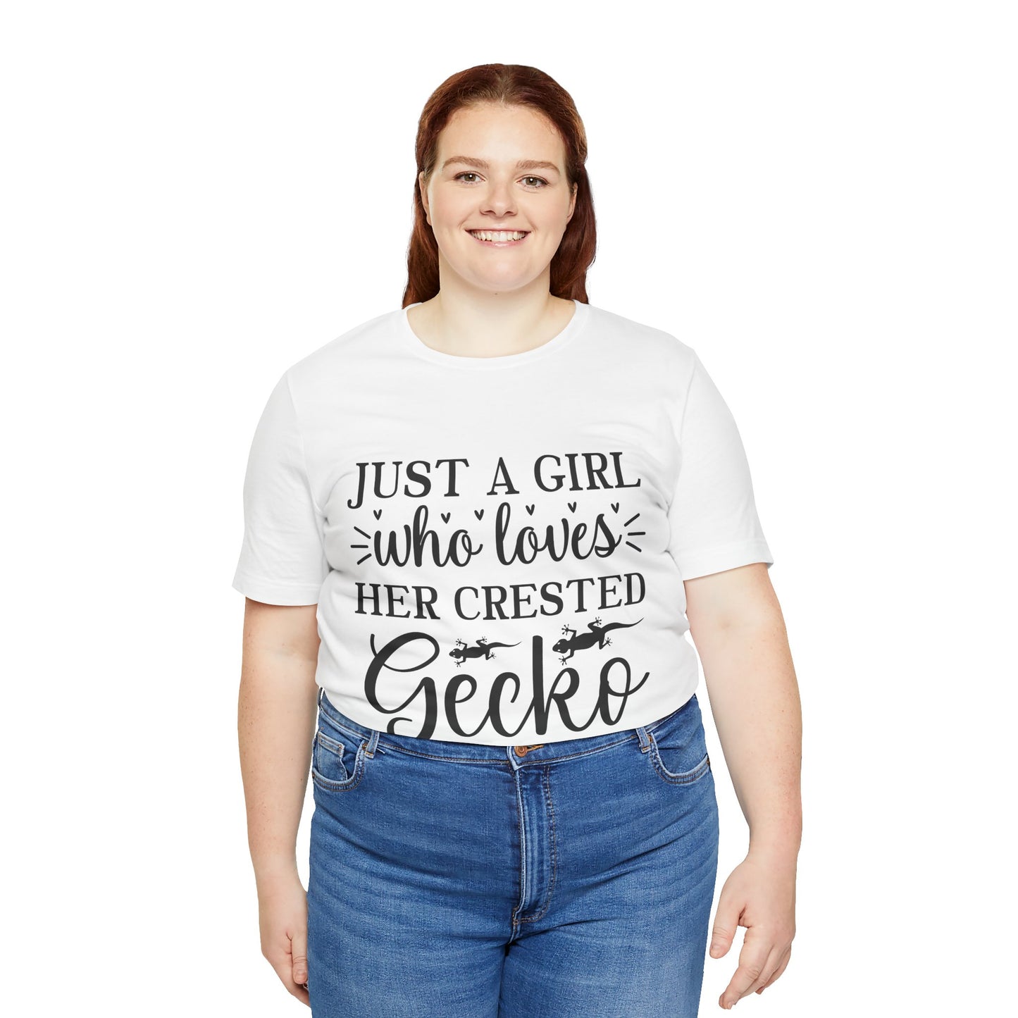 "Just a Girl Crested Gecko" Print Unisex Jersey Tee - Casual Everyday Wear - Great for Reptile Lovers