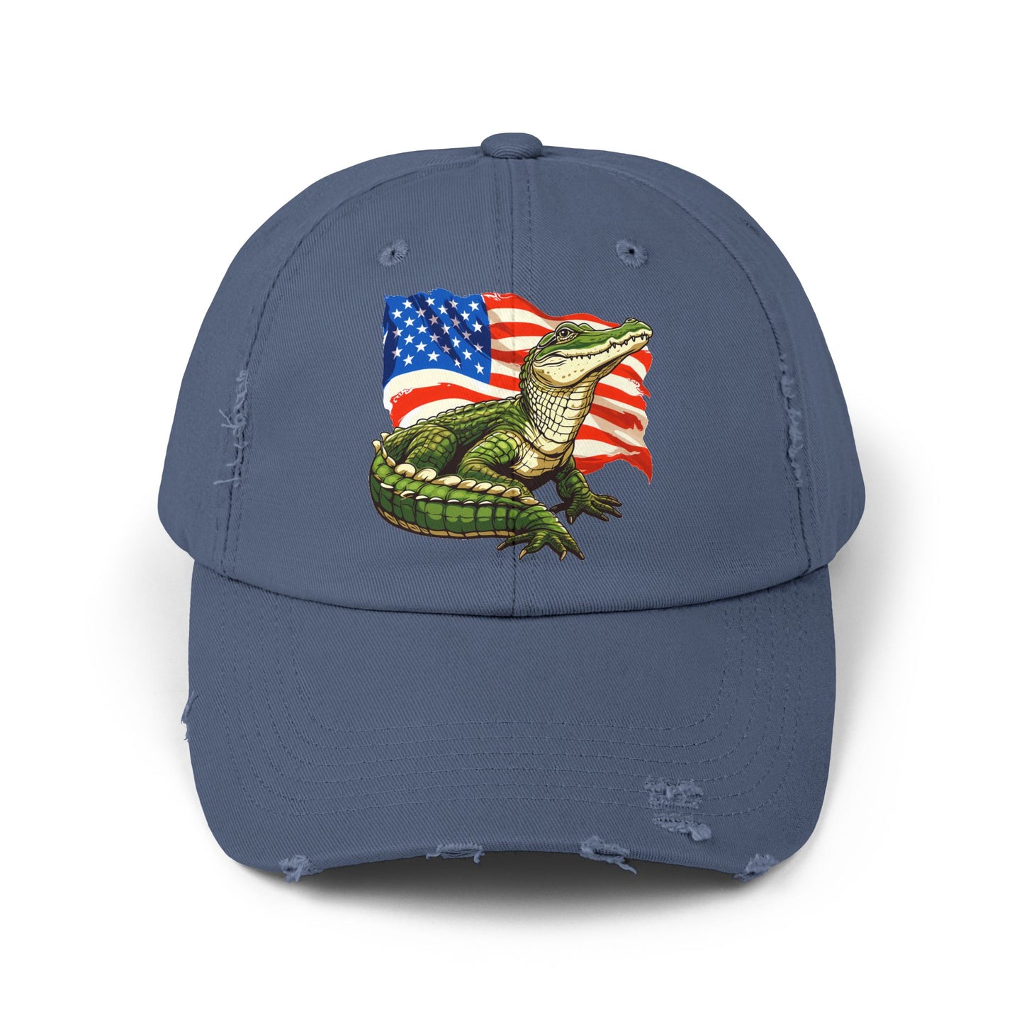 Gator Flag Unisex Distressed Cap - Casual Streetwear Hat for Everyday Use - Great for Reptile Lovers