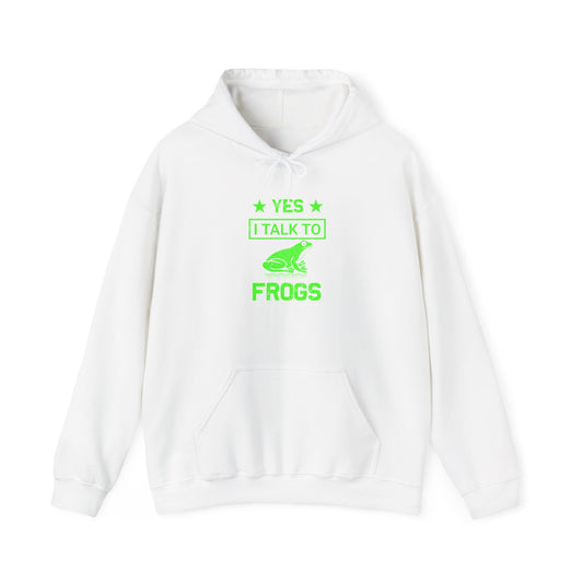 "I Talk to Frogs" Unisex Hooded Sweatshirt with Bold Print - Great for Reptile Lovers