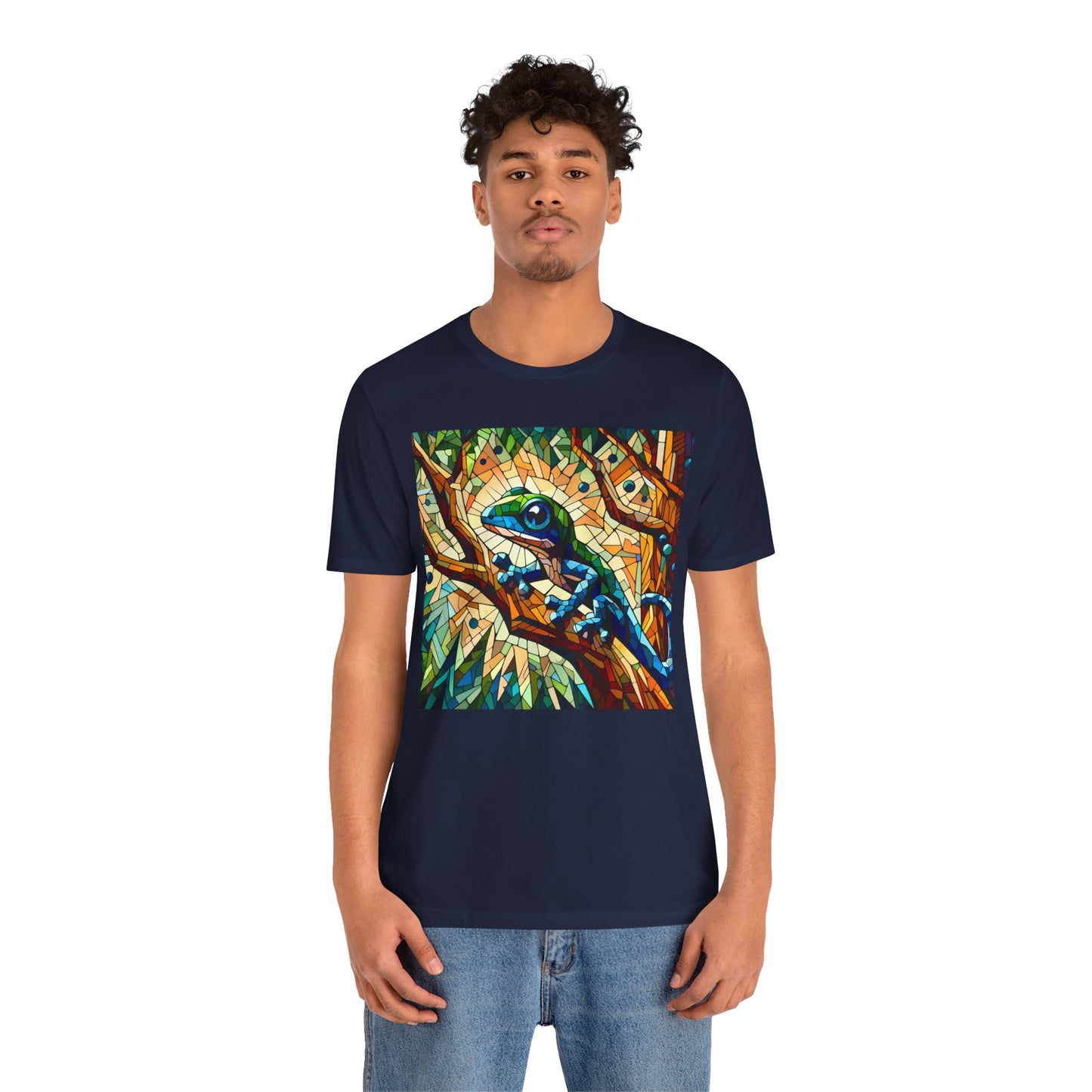 Stained Glass Lizard Unisex Jersey Tee - Casual Everyday Wear - Great for Reptile Lovers
