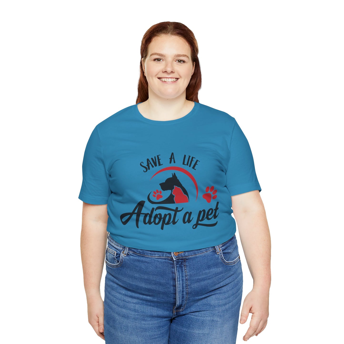 "Adopt a Pet" Print Unisex Jersey Tee - Casual Everyday Wear - Great for Pet Lovers