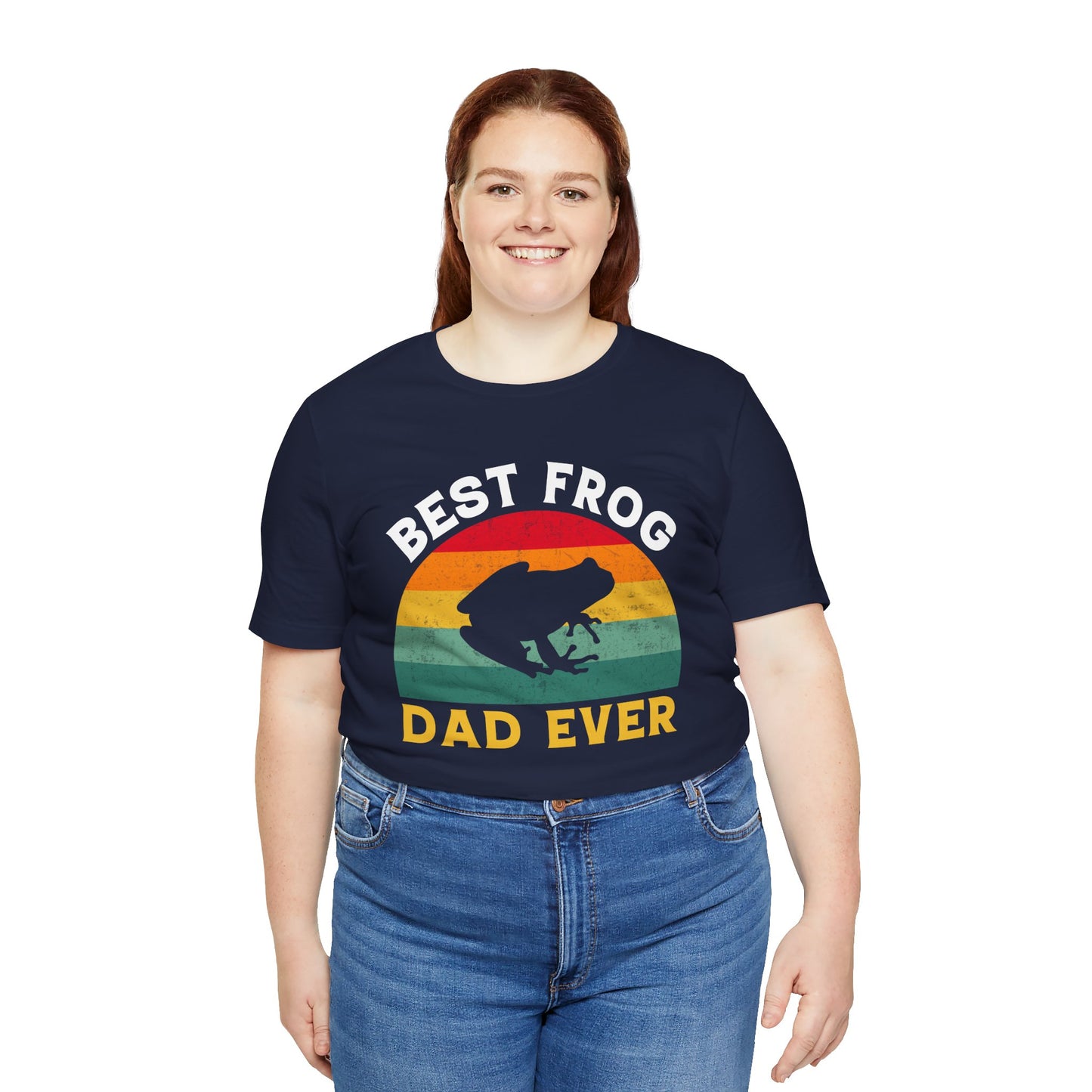 "Best Frog Dad" Print Unisex Jersey Tee - Casual Everyday Wear - Great for Reptile Lovers
