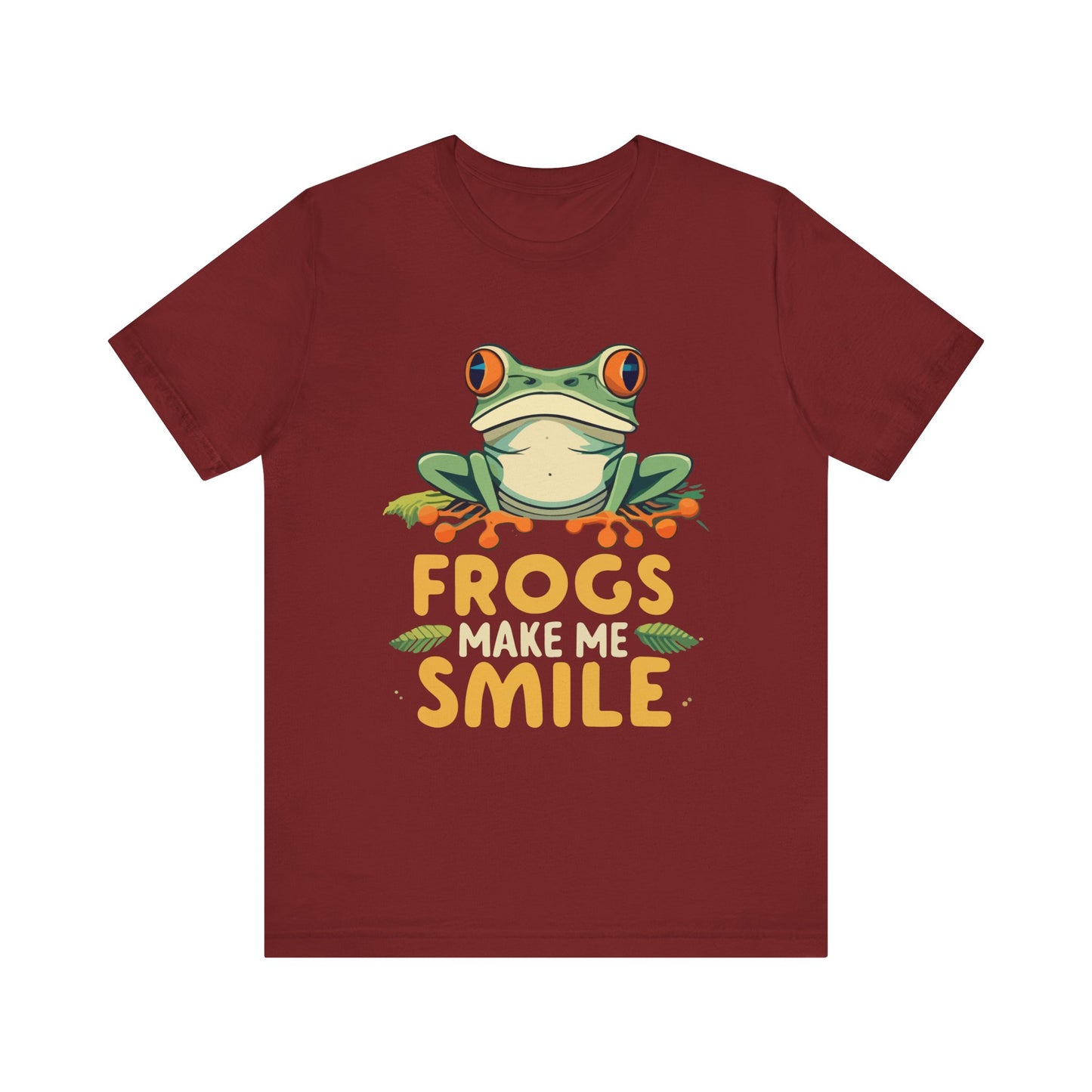 "Frogs Make Me Smile" Unisex Jersey Tee - Casual Everyday Wear - Great for Reptile Lovers