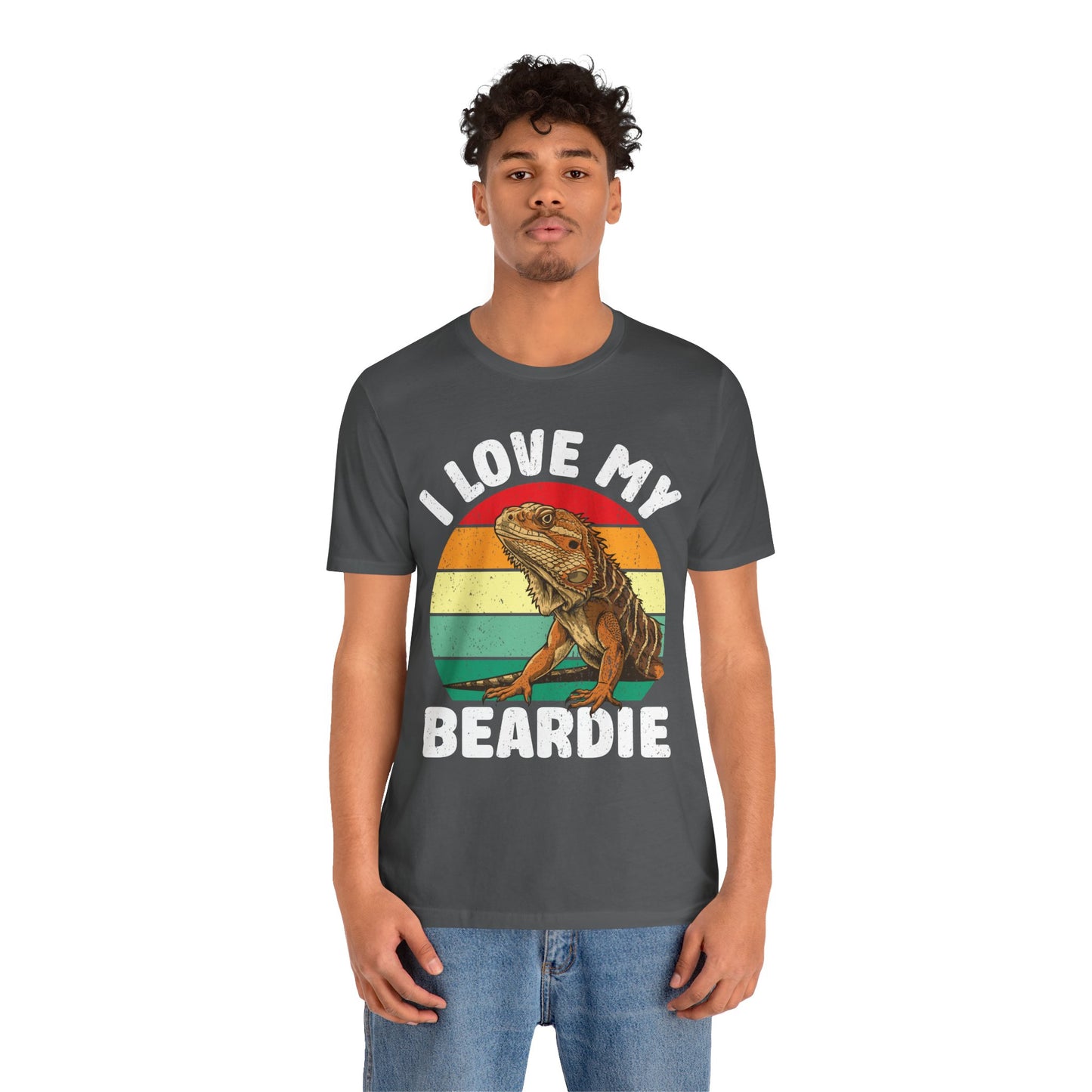 "I Love My Beardie" Unisex Jersey Tee - Casual Everyday Wear - Great for Reptile Lovers