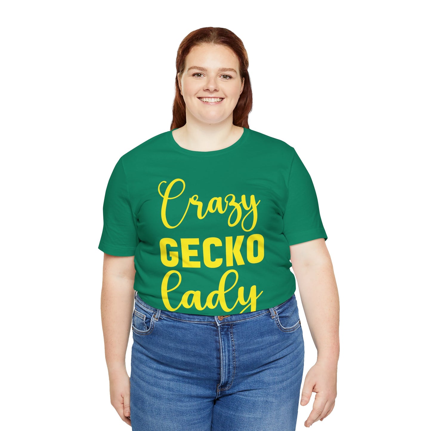 "Crazy Gecko Lady" Unisex Jersey Tee - Casual Everyday Wear - Great for Reptile Lovers
