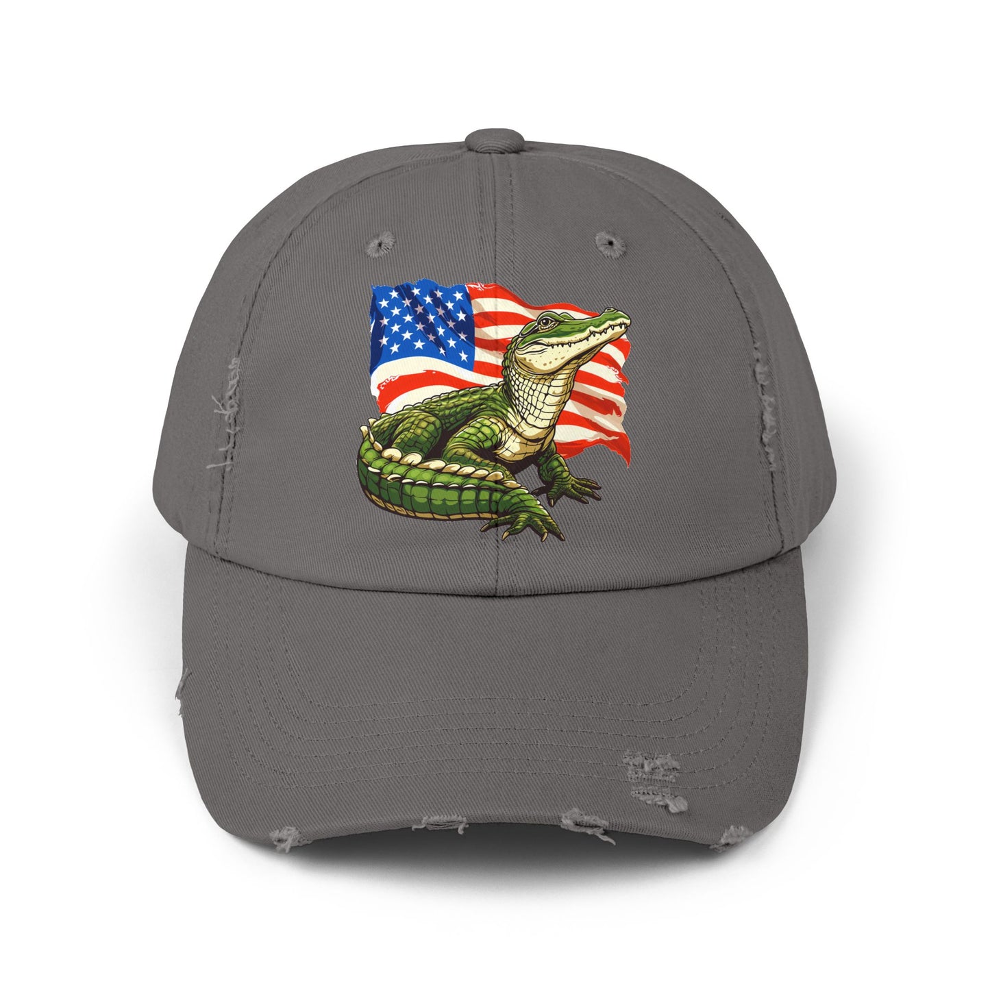 Gator Flag Unisex Distressed Cap - Casual Streetwear Hat for Everyday Use - Great for Reptile Lovers
