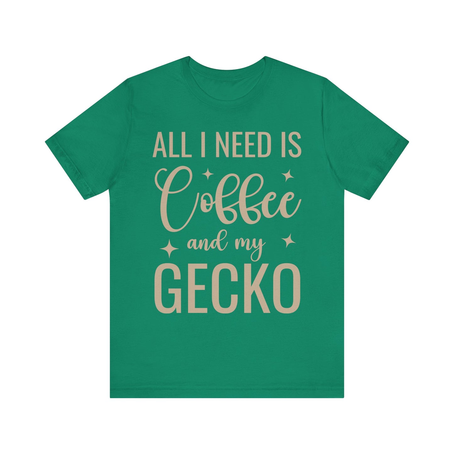 "Coffee and My Gecko" Unisex Jersey Tee - Casual Everyday Wear - Great for Reptile Lovers