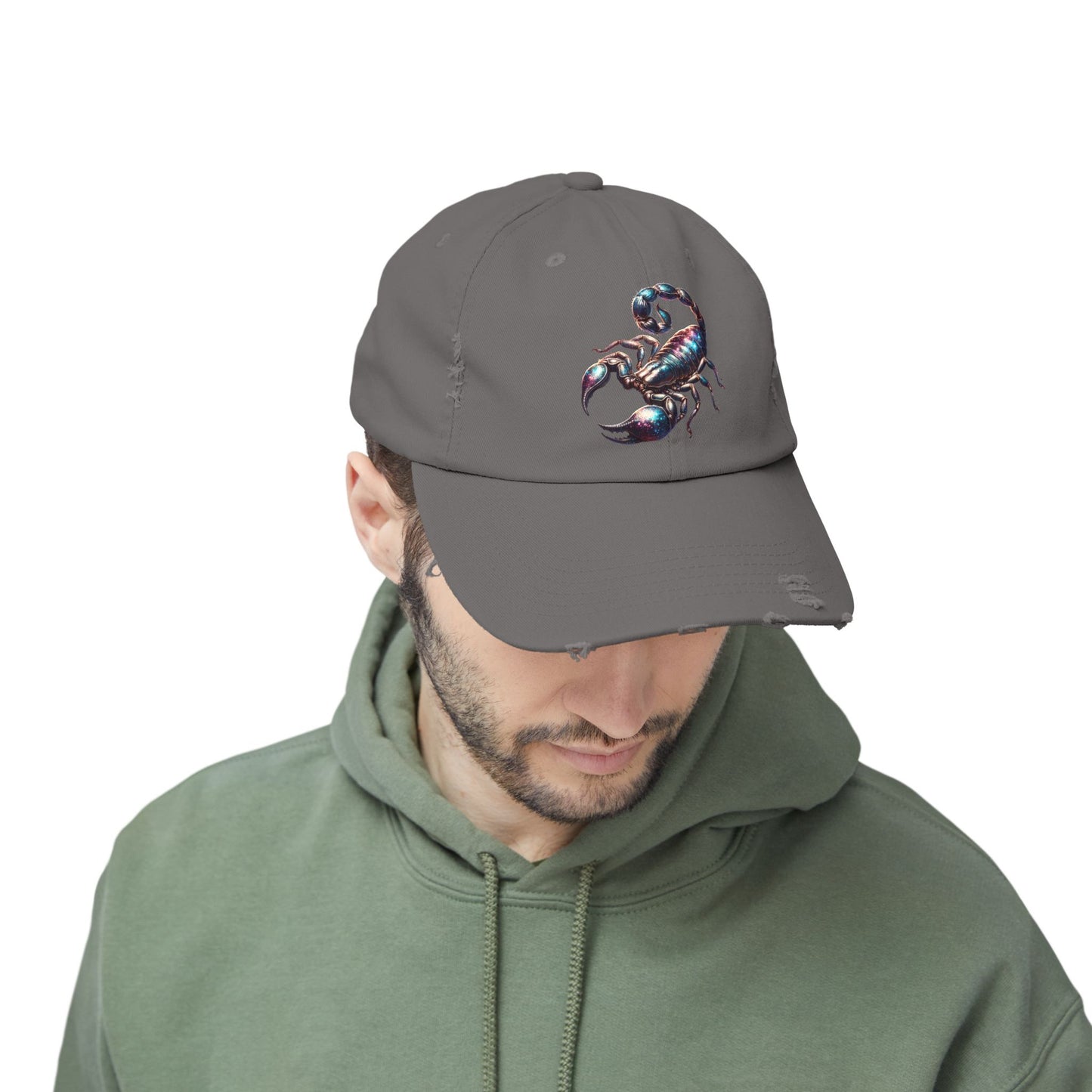 Scorpion Unisex Distressed Cap - Casual Streetwear Hat for Everyday Use - Great for Reptile Lovers