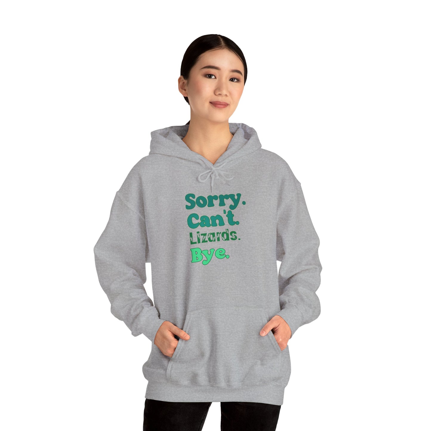 "Sorry Can't Lizards Bye" Cozy Unisex Hooded Sweatshirt with Bold Print - Great for Reptile Lovers