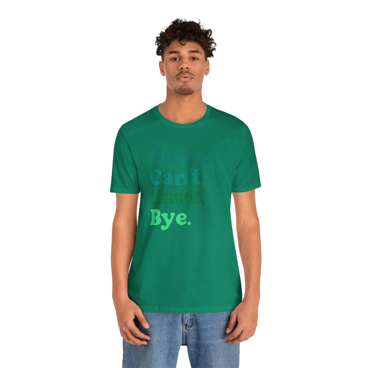 "Sorry Can't Lizards Bye" Unisex Jersey Tee - Casual Everyday Wear - Great for Reptile Lovers