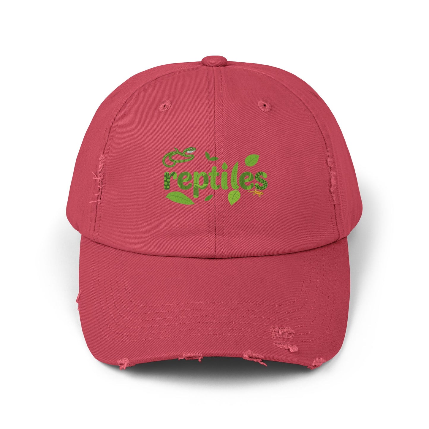 Reptiles Unisex Distressed Cap - Casual Streetwear Hat for Everyday Use - Great for Reptile Lovers