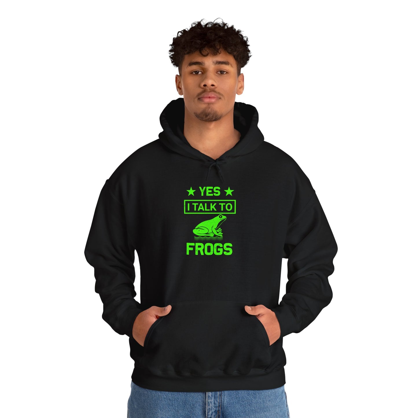 "I Talk to Frogs" Unisex Hooded Sweatshirt with Bold Print - Great for Reptile Lovers