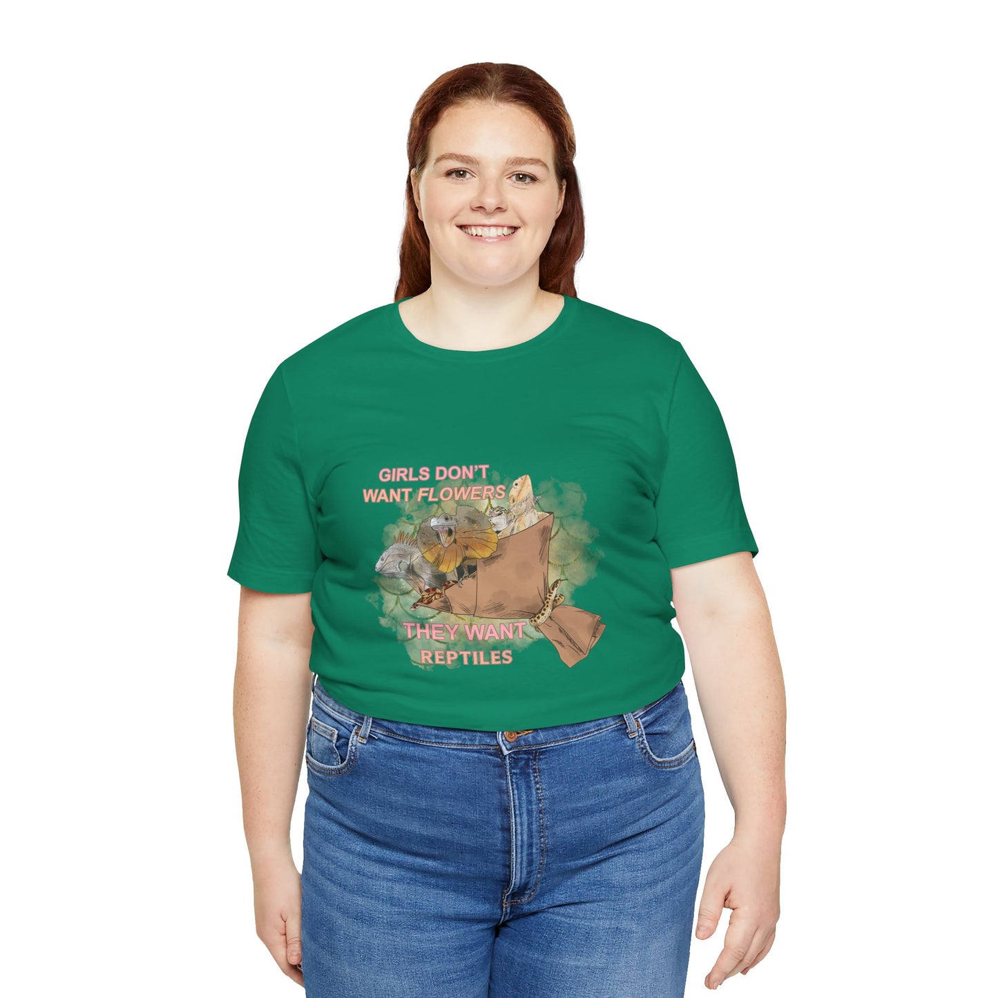 "Girls Don't Want Flowers" Unisex Jersey Tee - Casual Everyday Wear - Great for Reptile Lovers