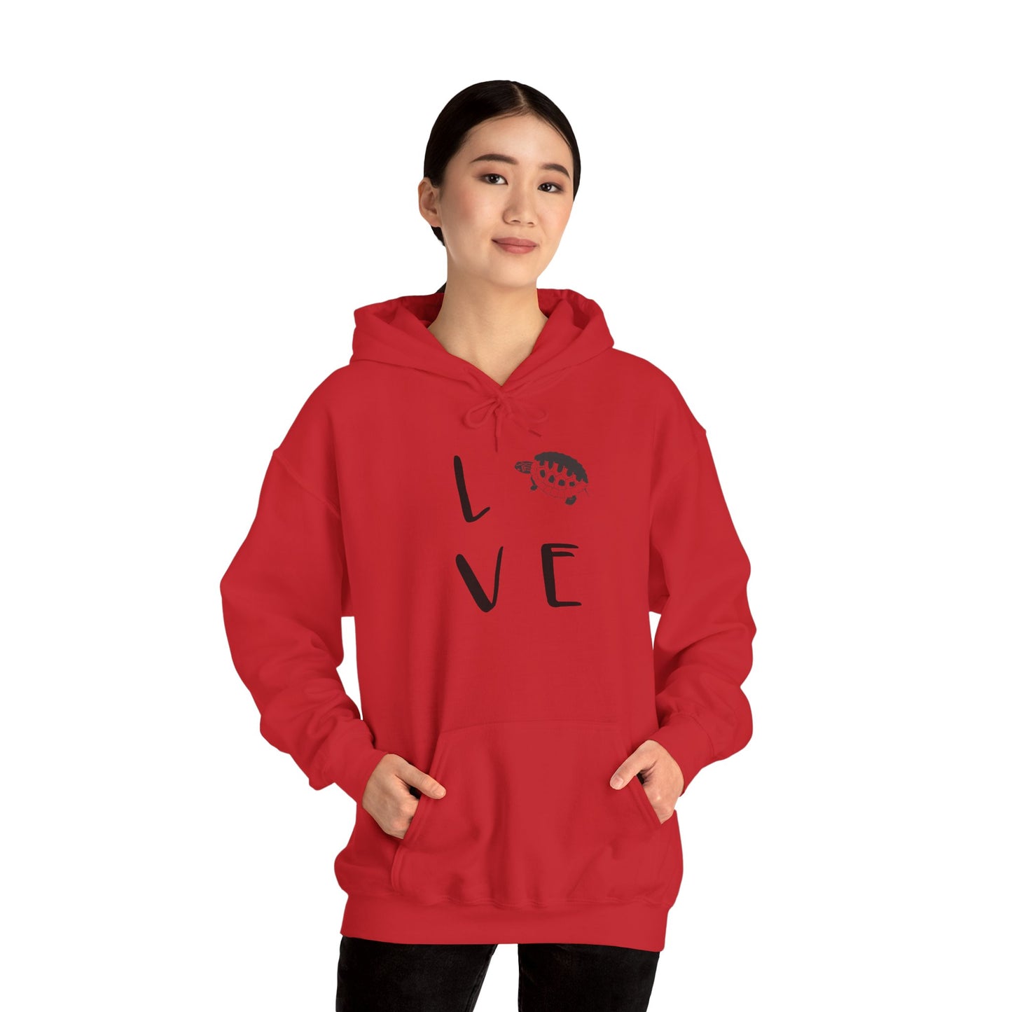 Turtle Love Cozy Unisex Hooded Sweatshirt with Bold Print - Great for Reptile Lovers