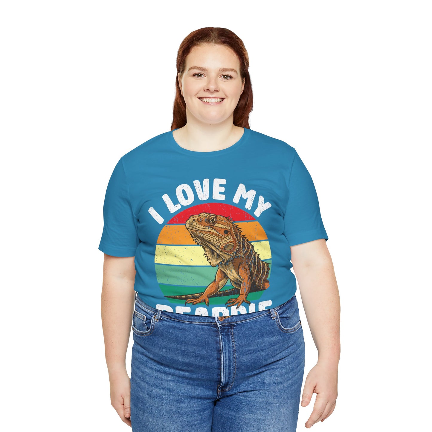 "I Love My Beardie" Unisex Jersey Tee - Casual Everyday Wear - Great for Reptile Lovers