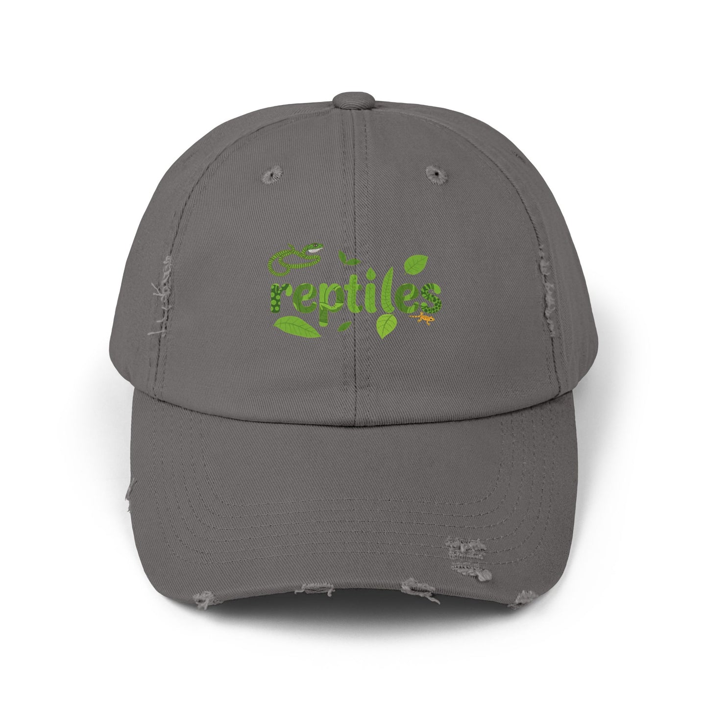 Reptiles Unisex Distressed Cap - Casual Streetwear Hat for Everyday Use - Great for Reptile Lovers