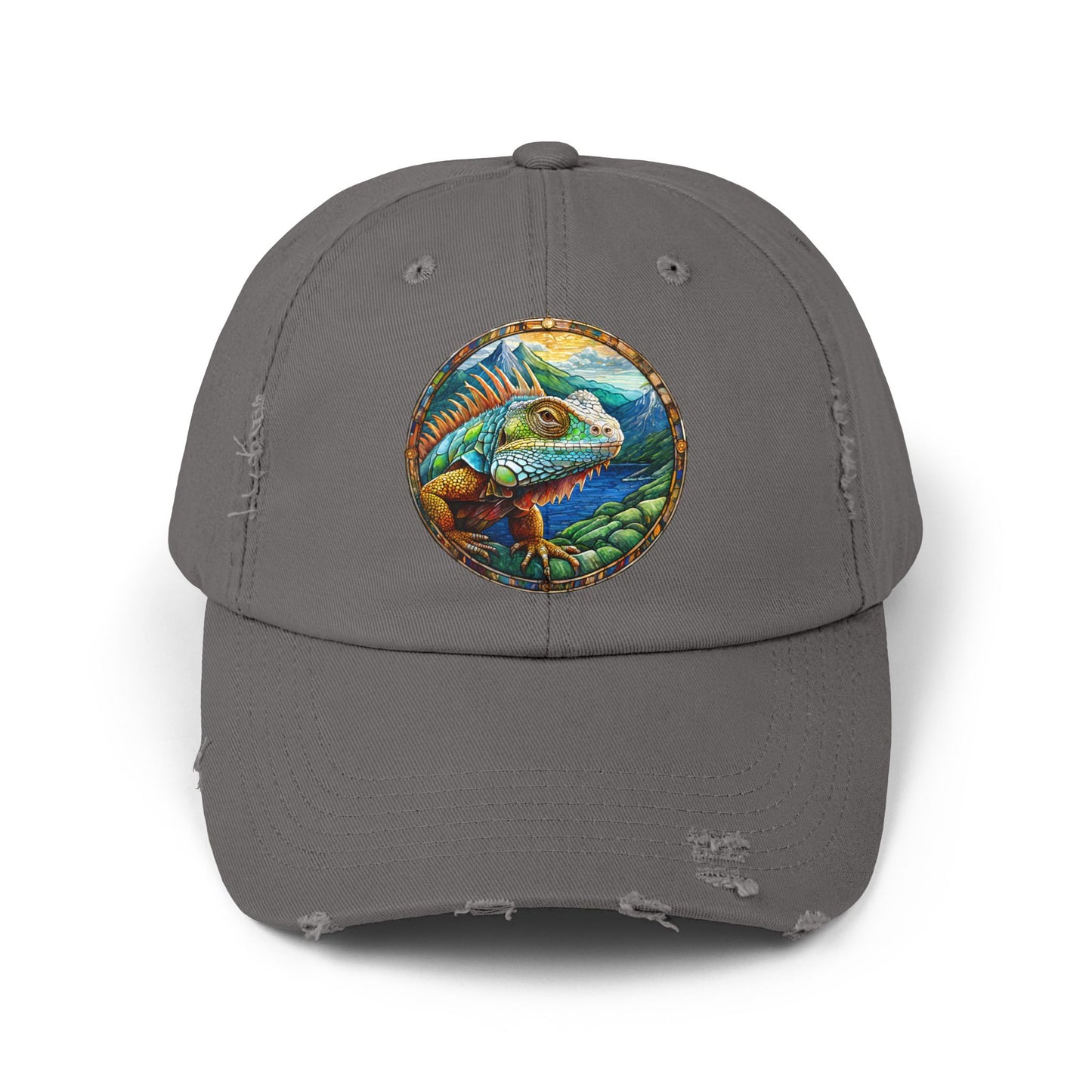 Iguana Unisex Distressed Cap - Casual Streetwear Hat for Everyday Use - Great for Reptile Lovers