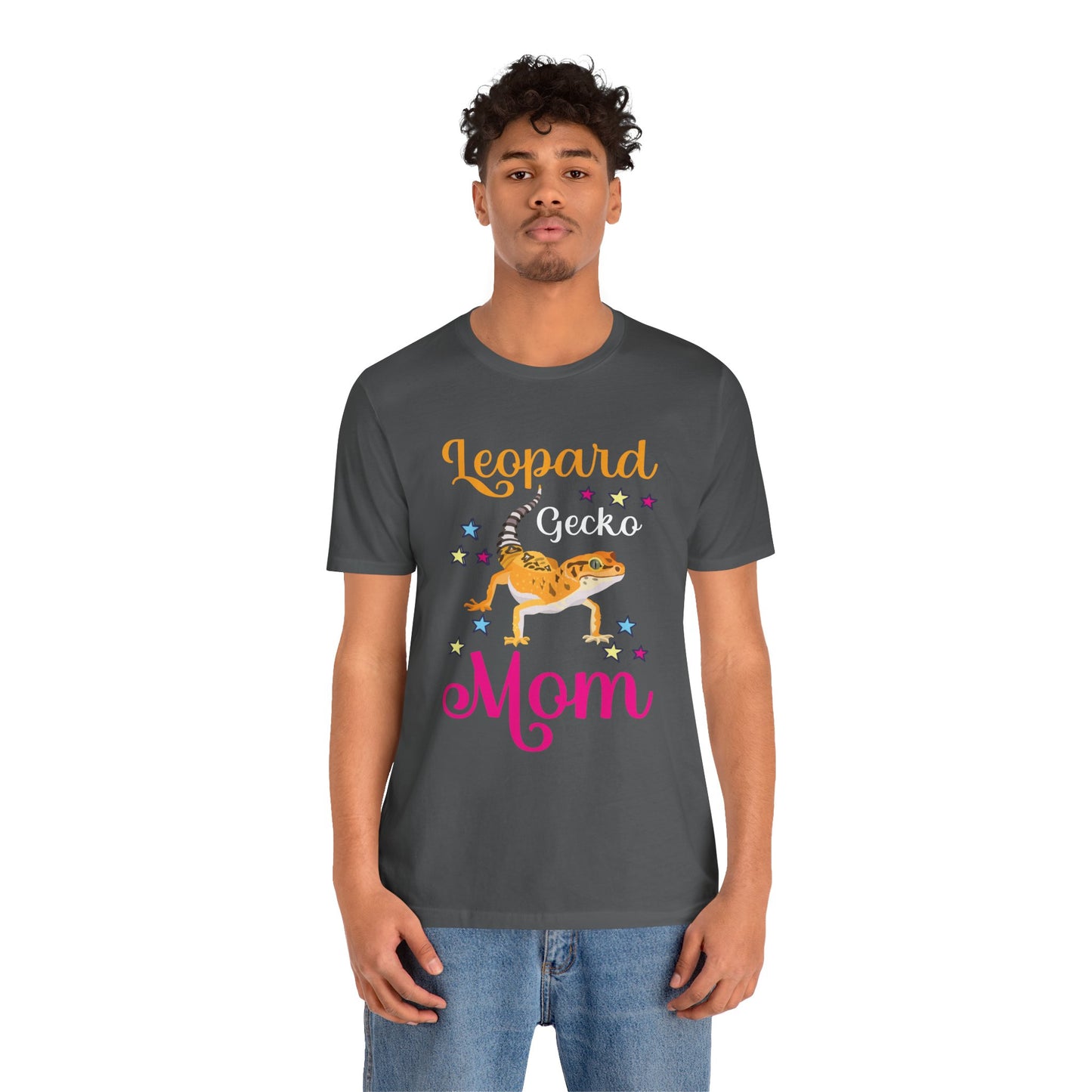 "Leopard Gecko Mom" Print Unisex Jersey Tee - Casual Everyday Wear - Great for Reptile Lovers
