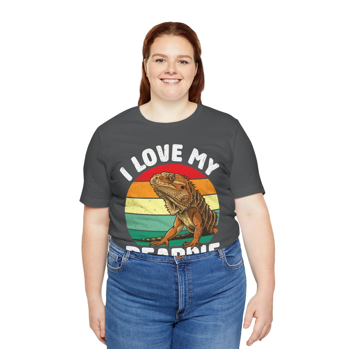 "I Love My Beardie" Unisex Jersey Tee - Casual Everyday Wear - Great for Reptile Lovers