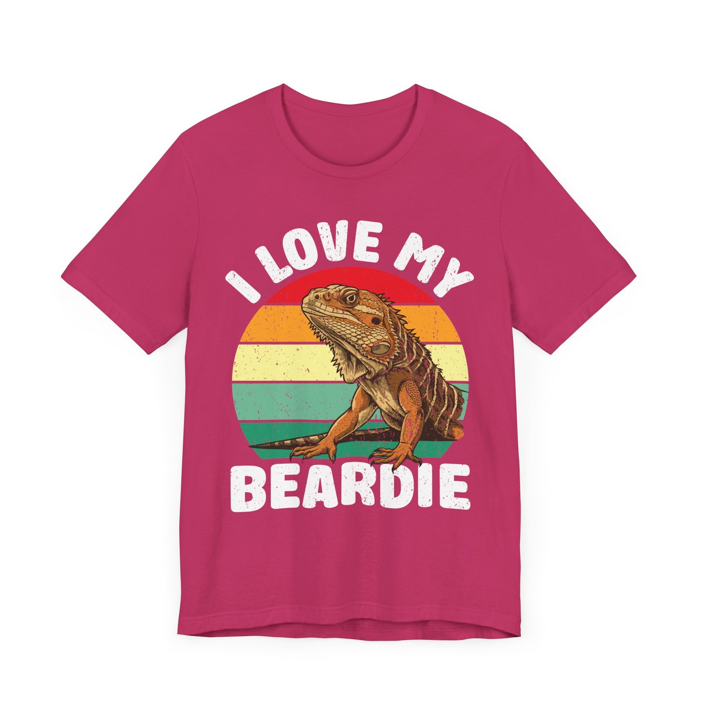 "I Love My Beardie" Unisex Jersey Tee - Casual Everyday Wear - Great for Reptile Lovers
