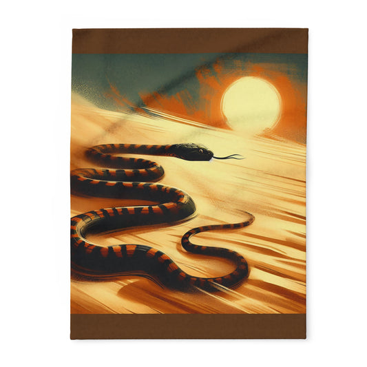 Snake in the Desert Cozy Arctic Fleece Blanket | Perfect for Home Decor, Gifting, and Cozy Nights - Snuggle up with a Reptile