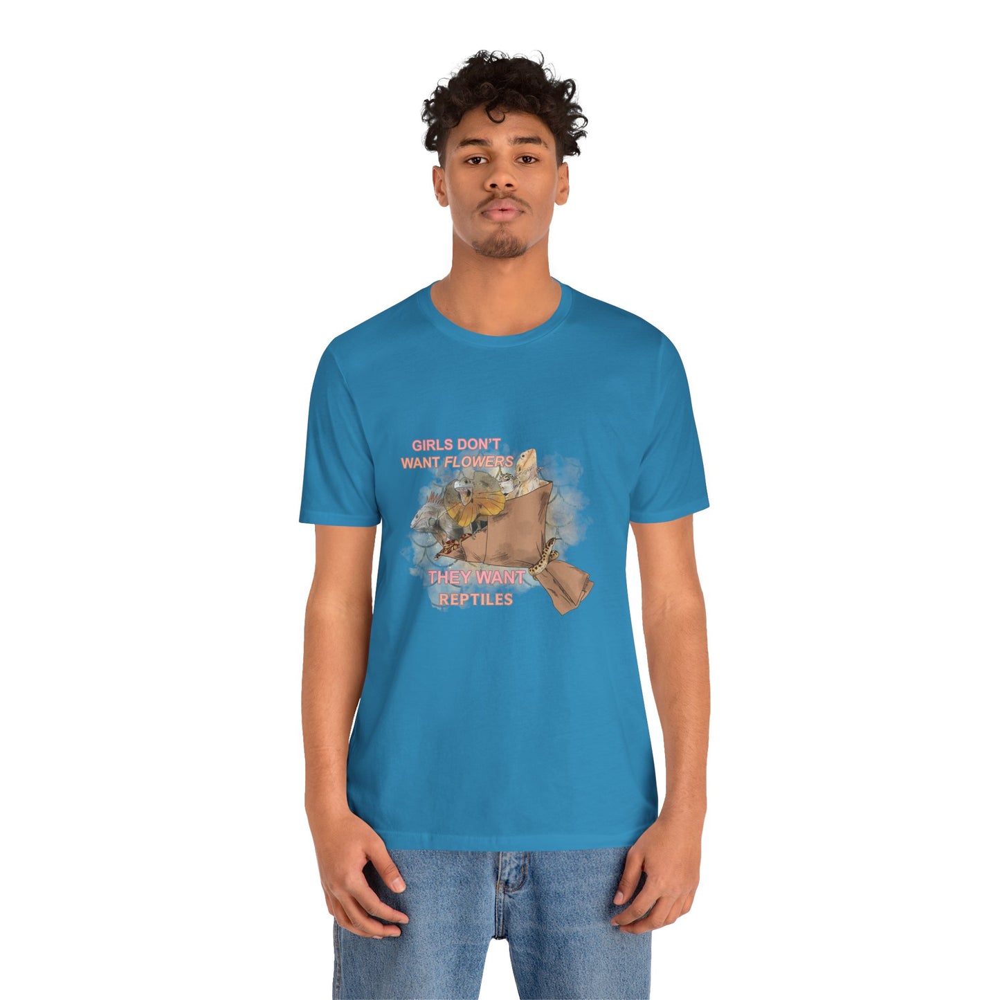 "Girls Don't Want Flowers" Unisex Jersey Tee - Casual Everyday Wear - Great for Reptile Lovers
