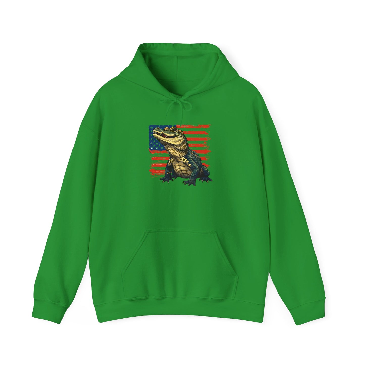 Flag Gator Cozy Unisex Hooded Sweatshirt with Bold Print - Great for Reptile Lovers