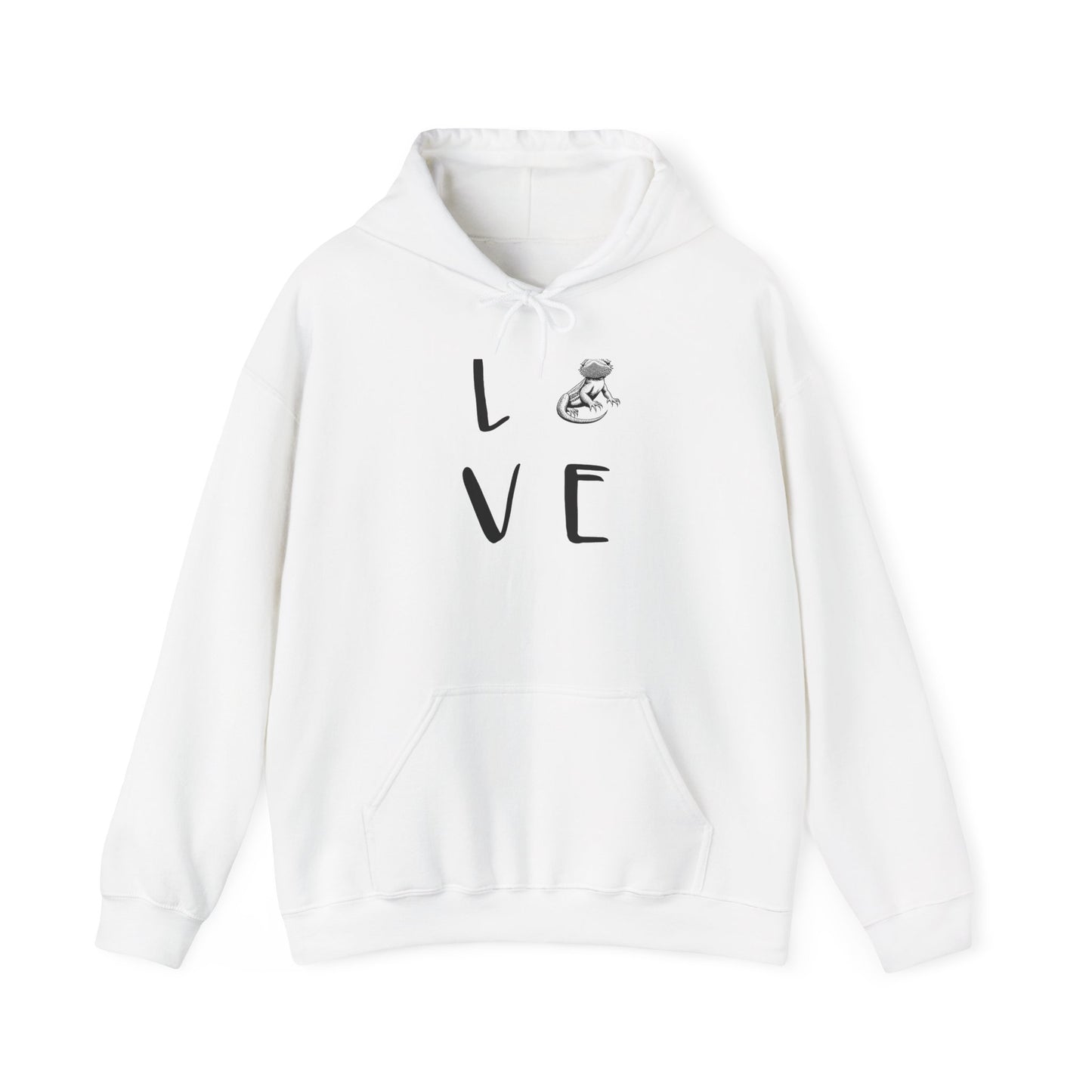 Beardie Love Cozy Unisex Hooded Sweatshirt with Bold Print - Great for Reptile Lovers