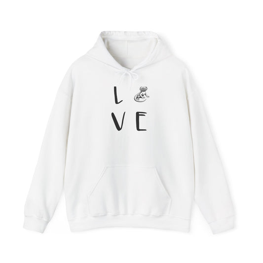 Beardie Love Cozy Unisex Hooded Sweatshirt with Bold Print - Great for Reptile Lovers