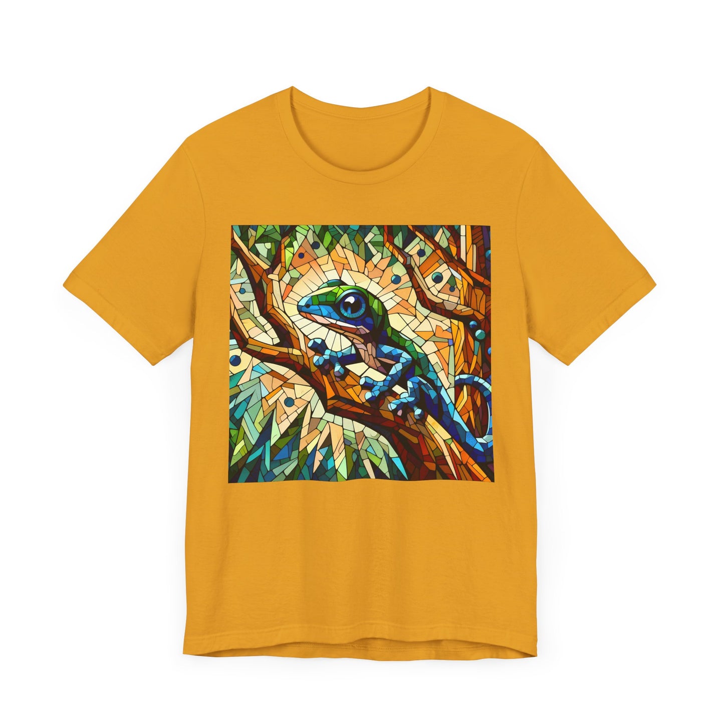 Stained Glass Lizard Unisex Jersey Tee - Casual Everyday Wear - Great for Reptile Lovers